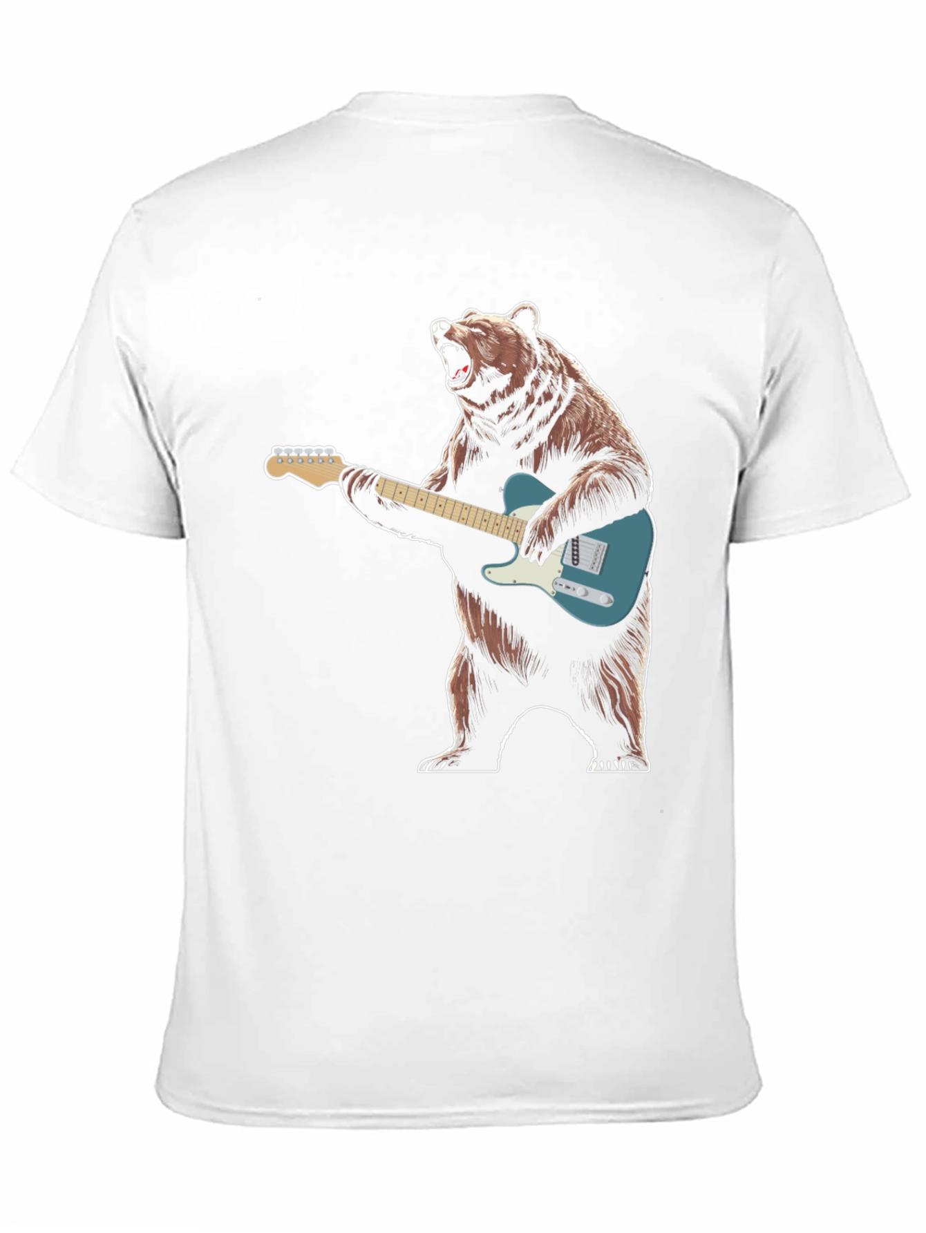 Black Bear Playing Guitar Graphic T-Shirt view 11