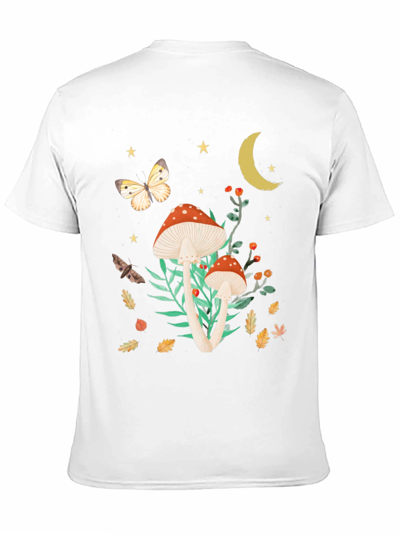 Black Mushroom Butterfly Graphic Tee view 11