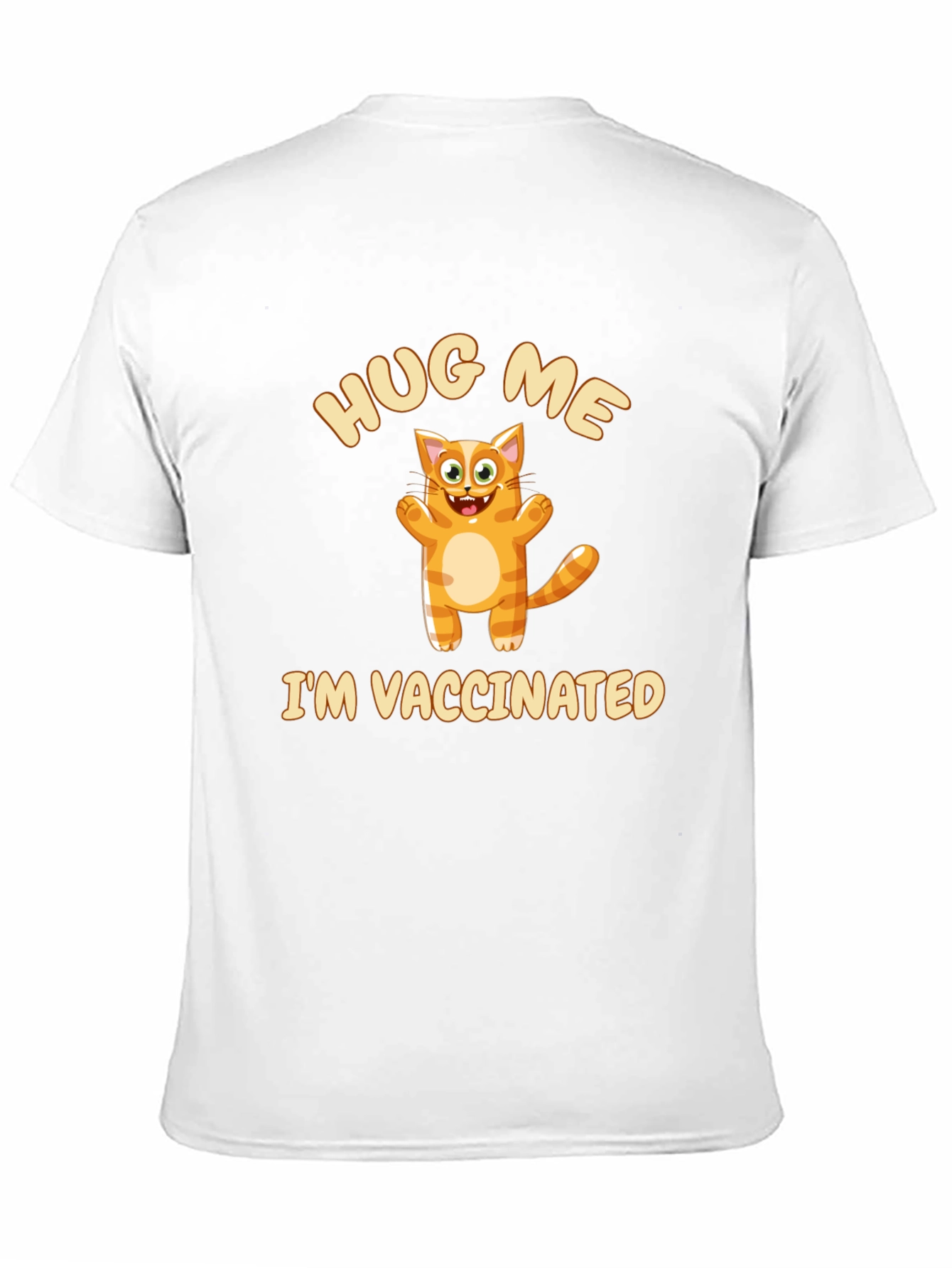 Black Hug Me I'm Vaccinated Cat Graphic T-Shirt view 11