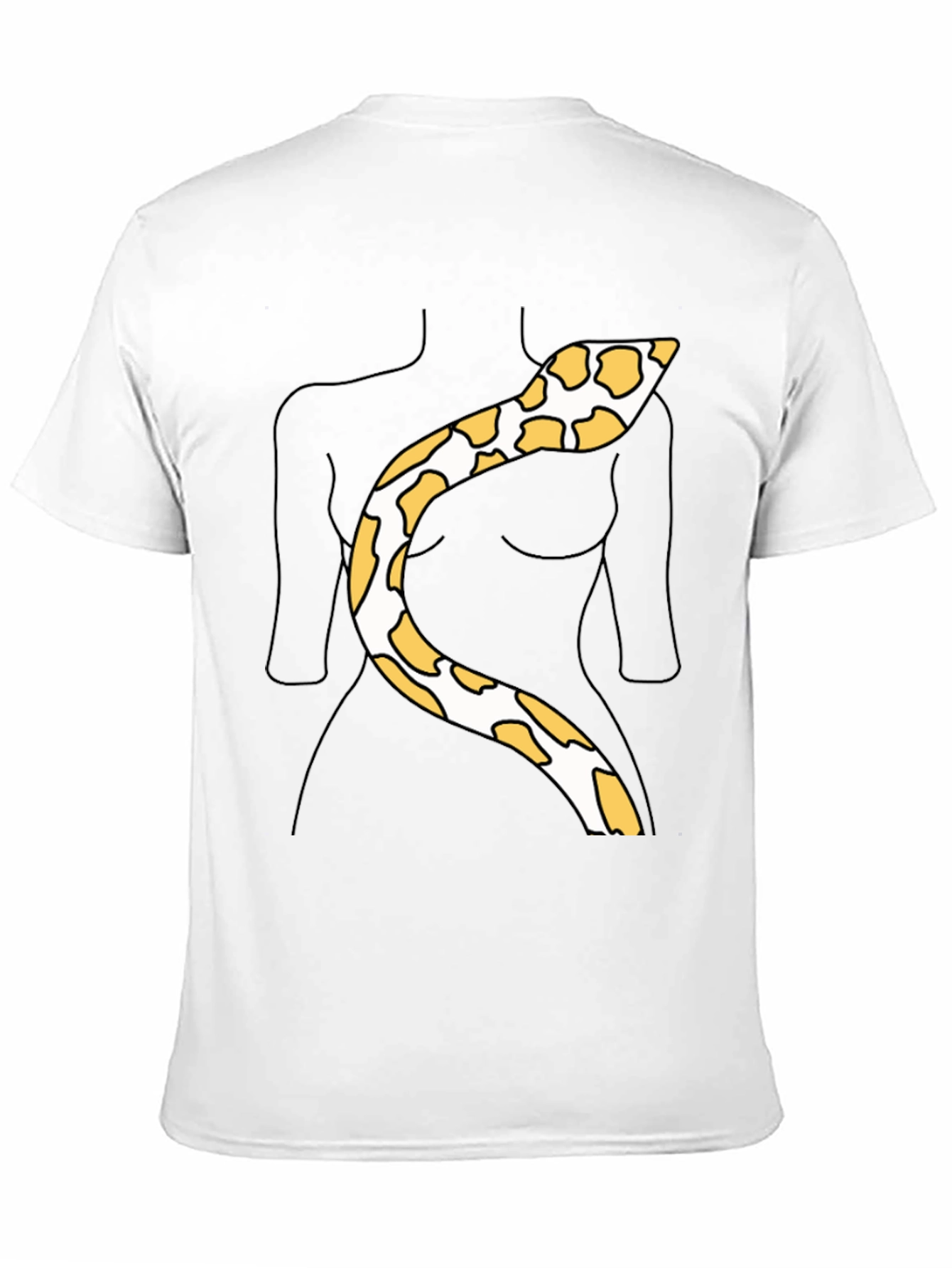 Black Snakeskin Print Tee - Funny Body Outline Top view 11