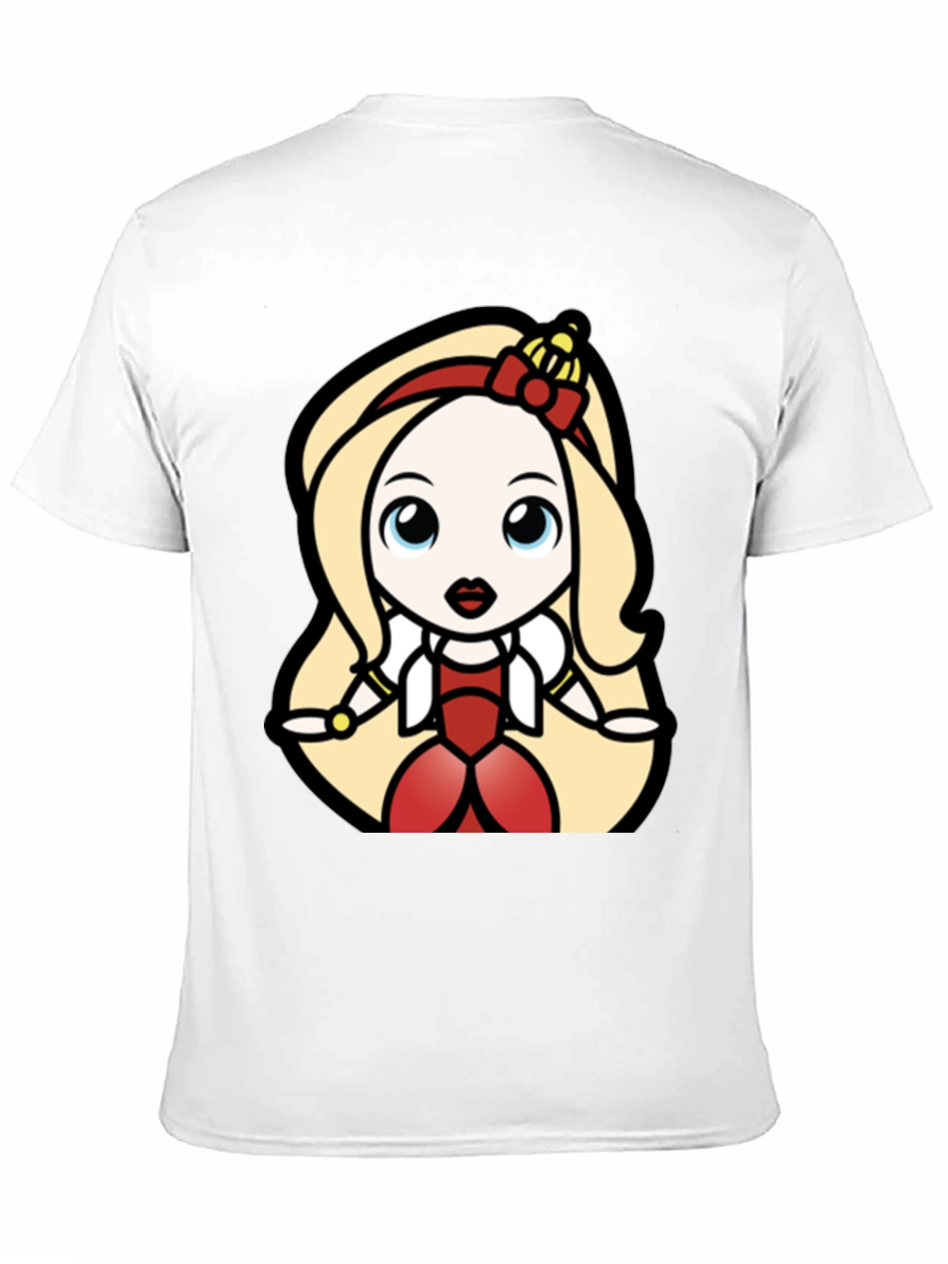 Black Princess Cartoon Graphic Tee - Black Cotton T-Shirt view 11