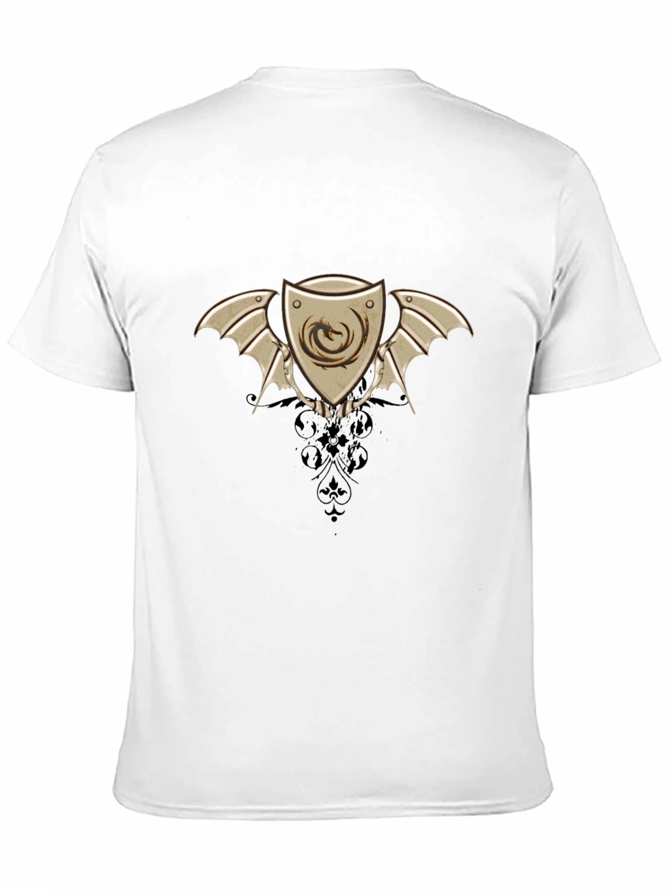 Black Dragon Shield Graphic Black T-Shirt view 11