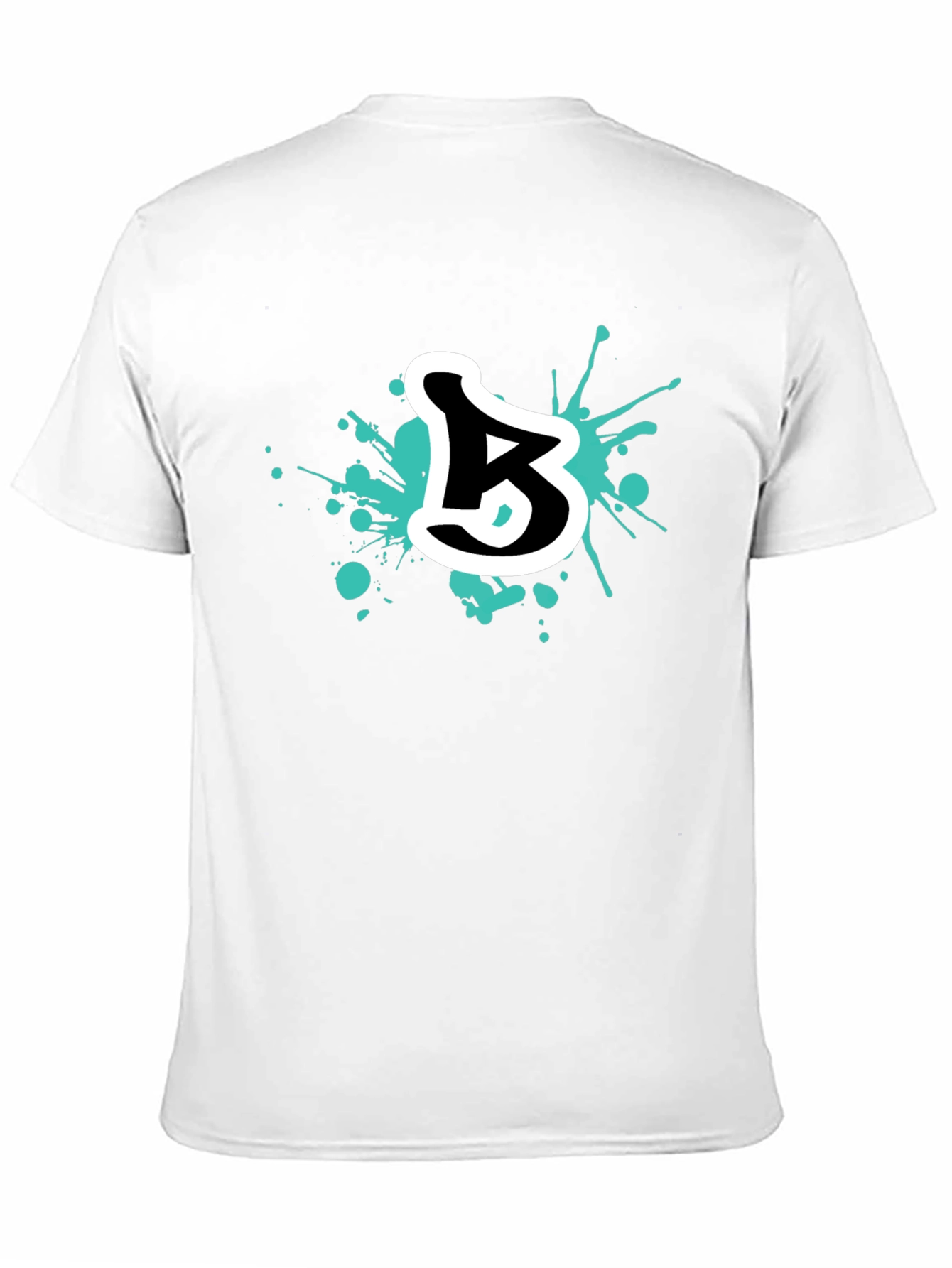 Black Abstract Letter B Graphic Tee - Black Cotton Blend view 11