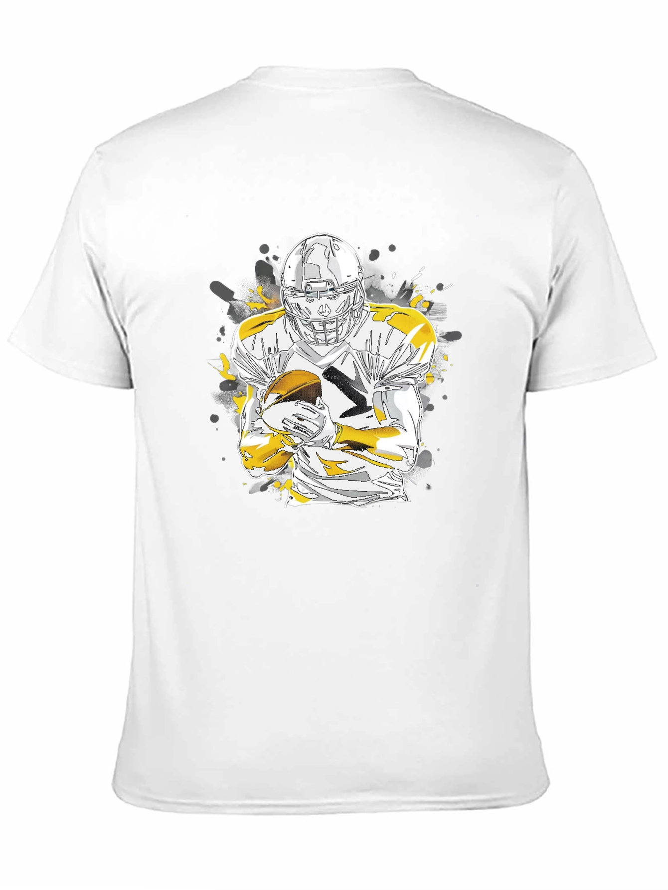 Black Football Player Graphic Black T-Shirt view 11