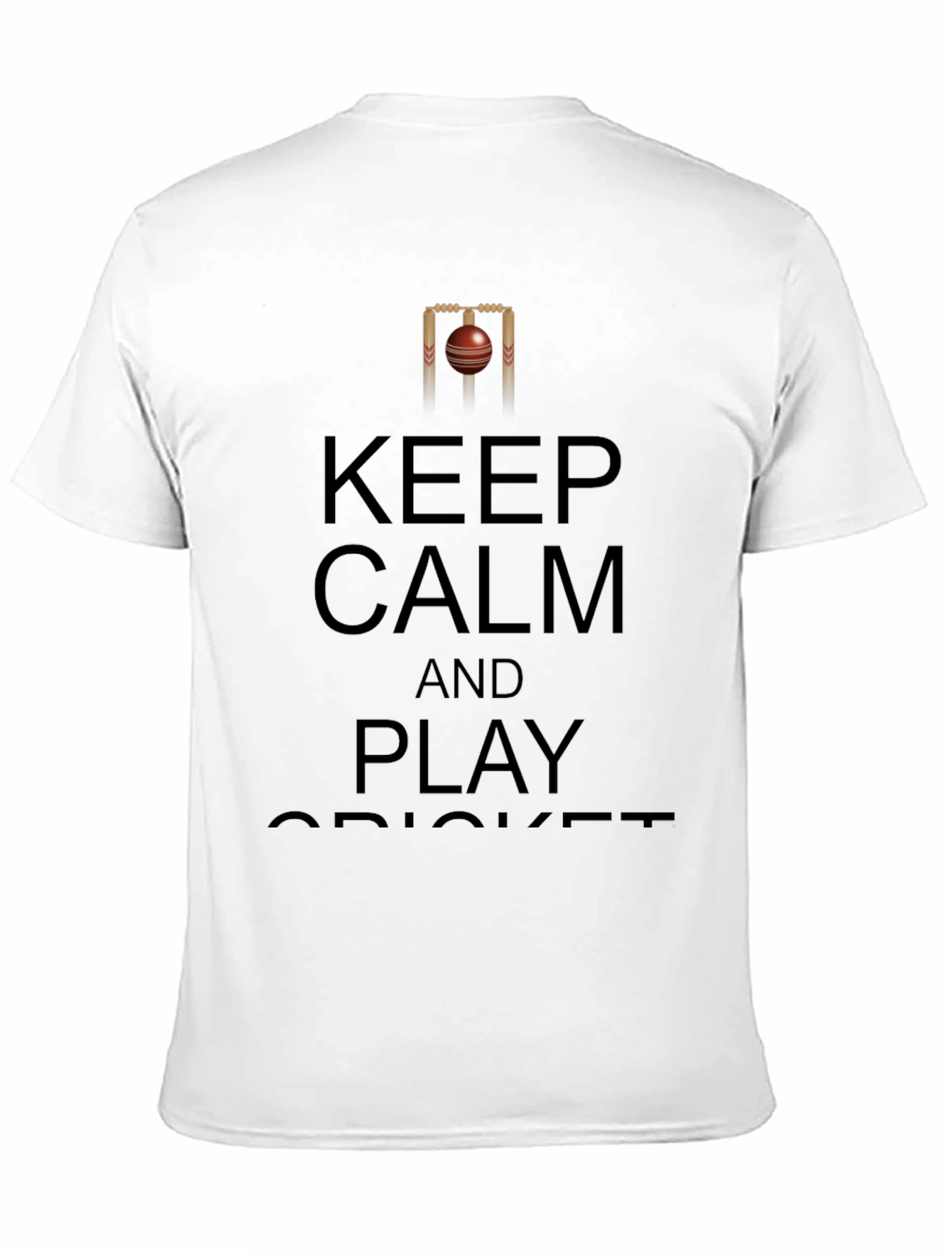 Keep Calm and Play Cricket Black T-Shirt - 11