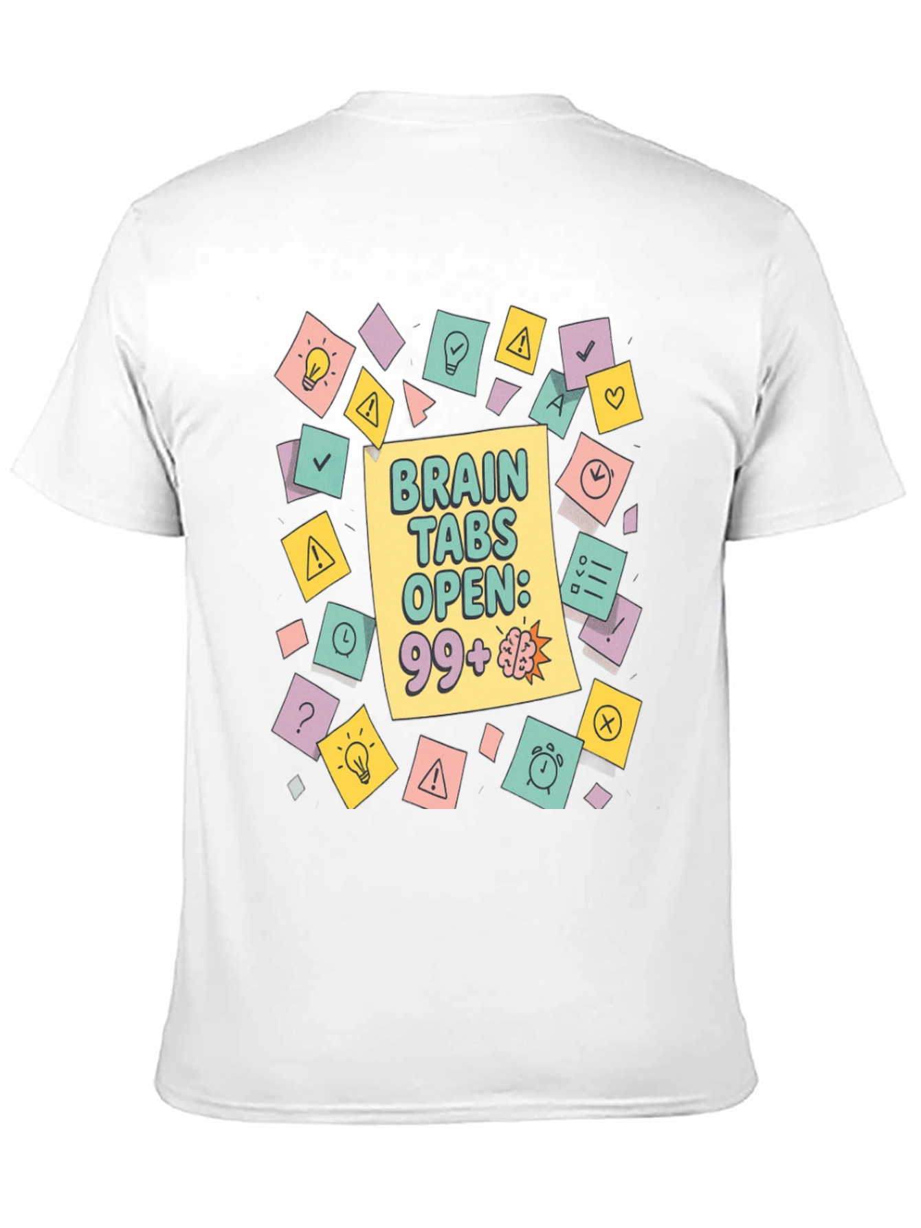 Black Brain Tabs Open T-Shirt - Clever Graphic Tee view 11