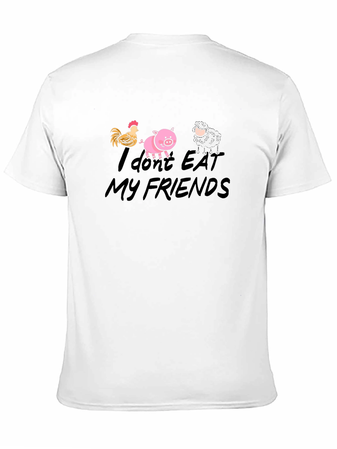 Black Vegan Animal Friends T-Shirt view 11