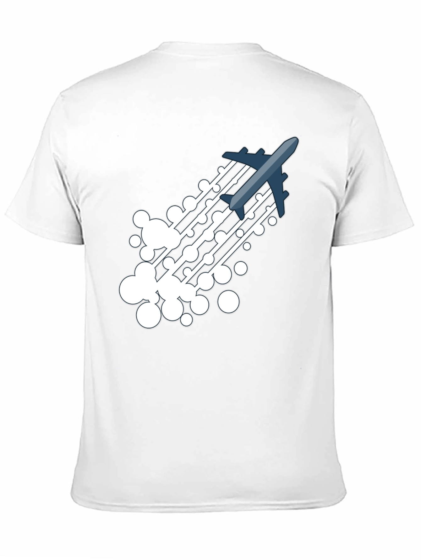 Black Airplane Trail Graphic Tee - Black Cotton Blend Shirt view 11