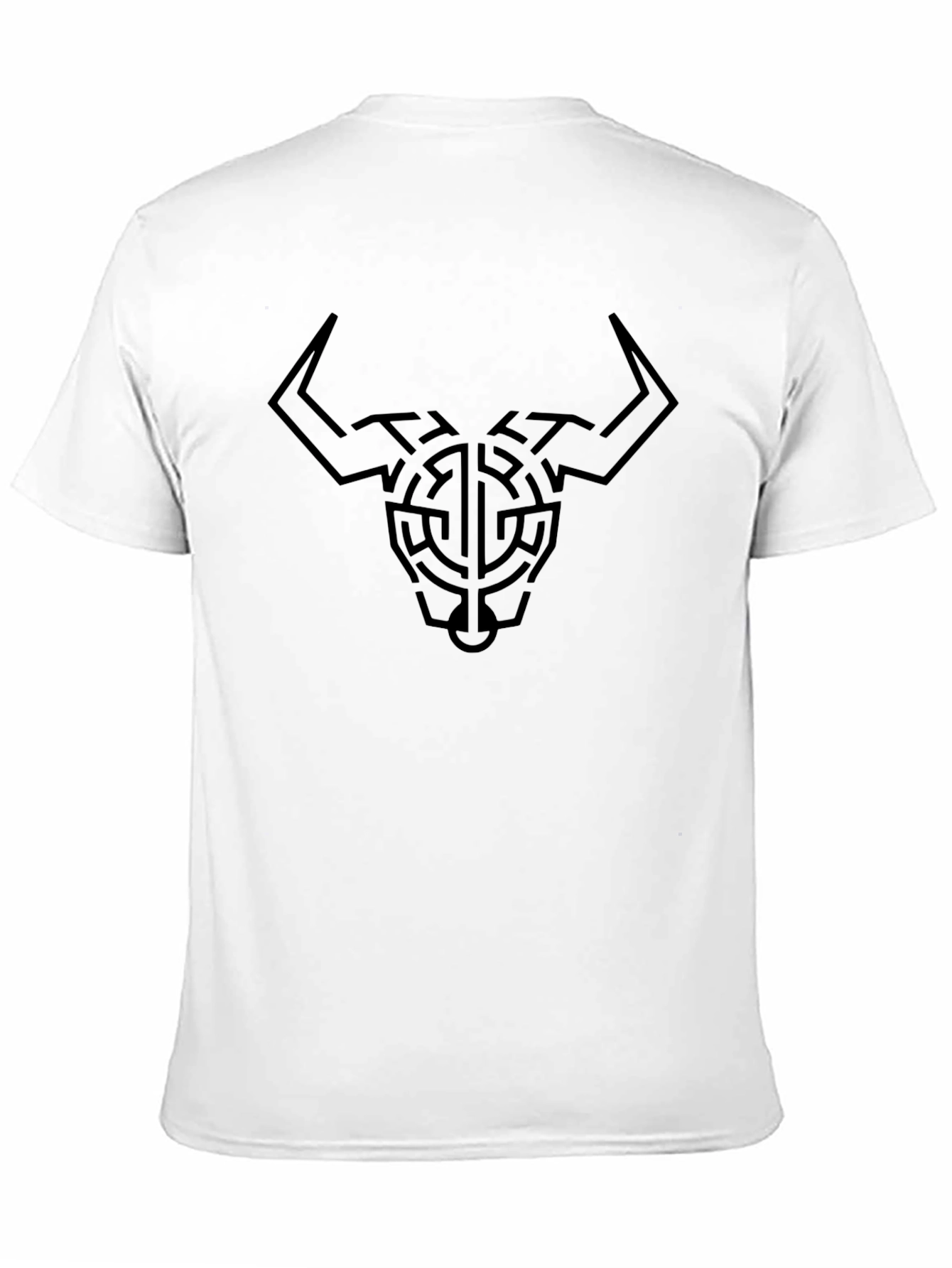 Black Abstract Bull Head T-Shirt - Black view 11