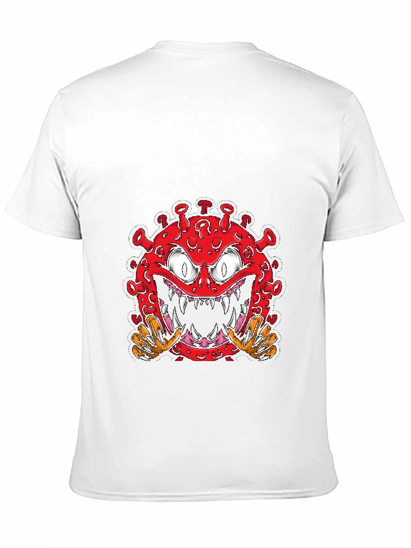 Black Cartoon Virus Graphic T-Shirt - Men's Black Tee view 11