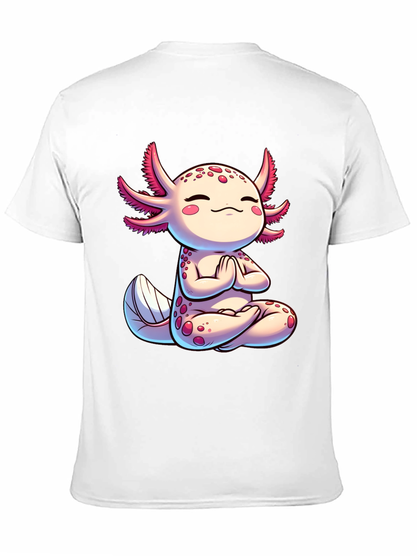 Black Zen Axolotl T-Shirt - Meditating Cute Amphibian view 11
