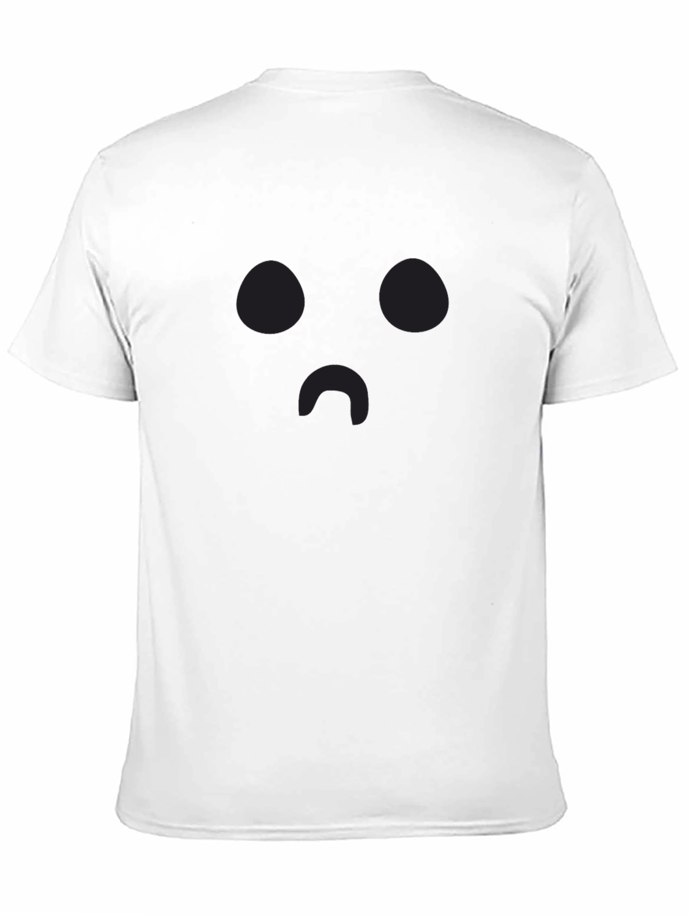 Black Sad Face Emoji Black T-Shirt | Classic Crew Neck Tee view 11