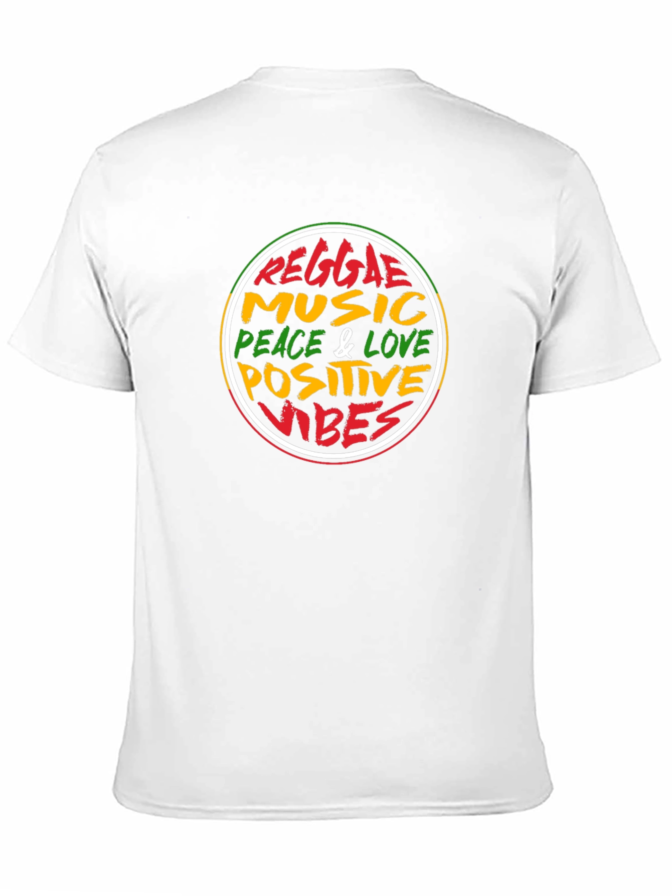 Black Reggae Music Peace & Love Positive Vibes Black T-Shirt view 11