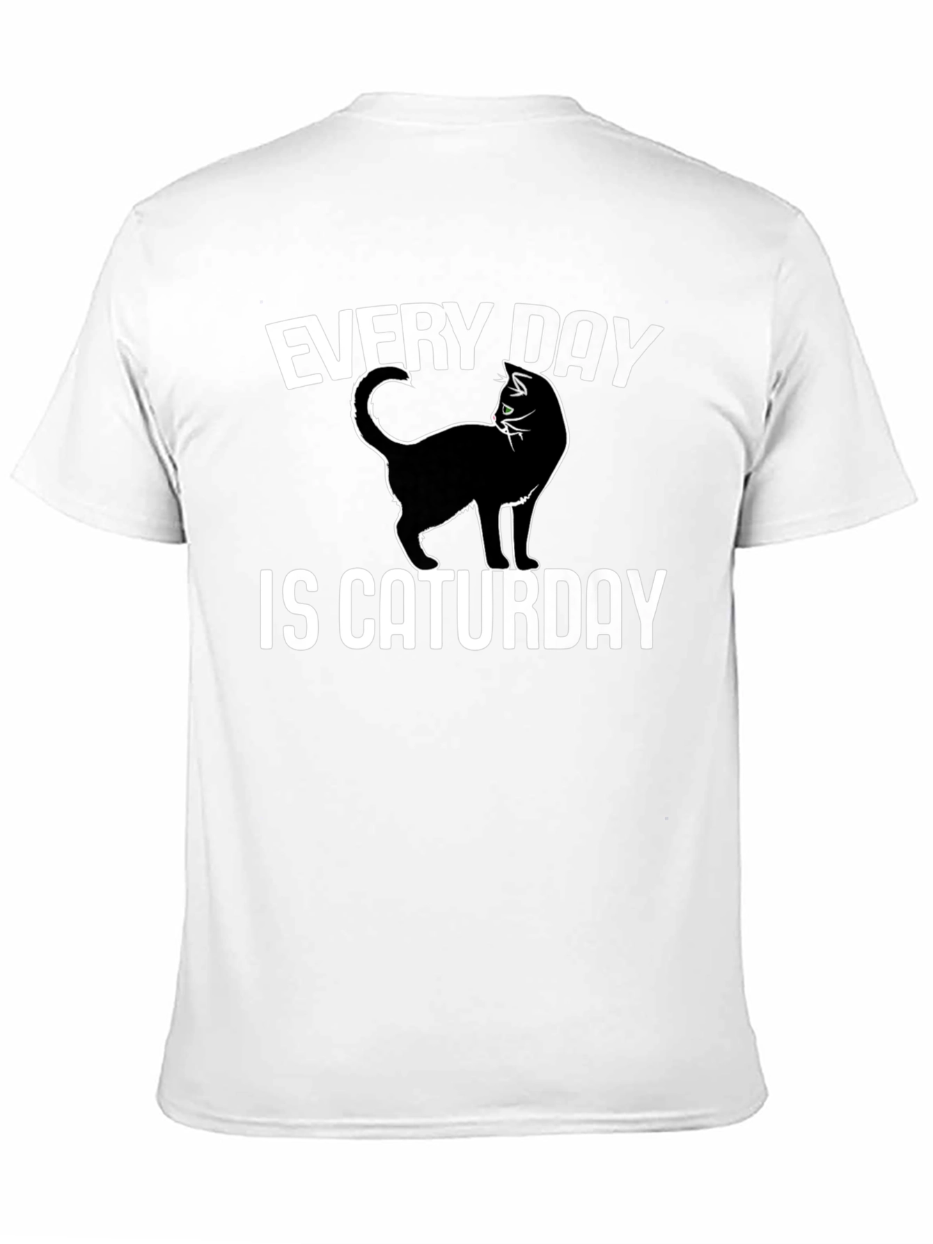 Black Every Day is Caturday Black T-Shirt view 11