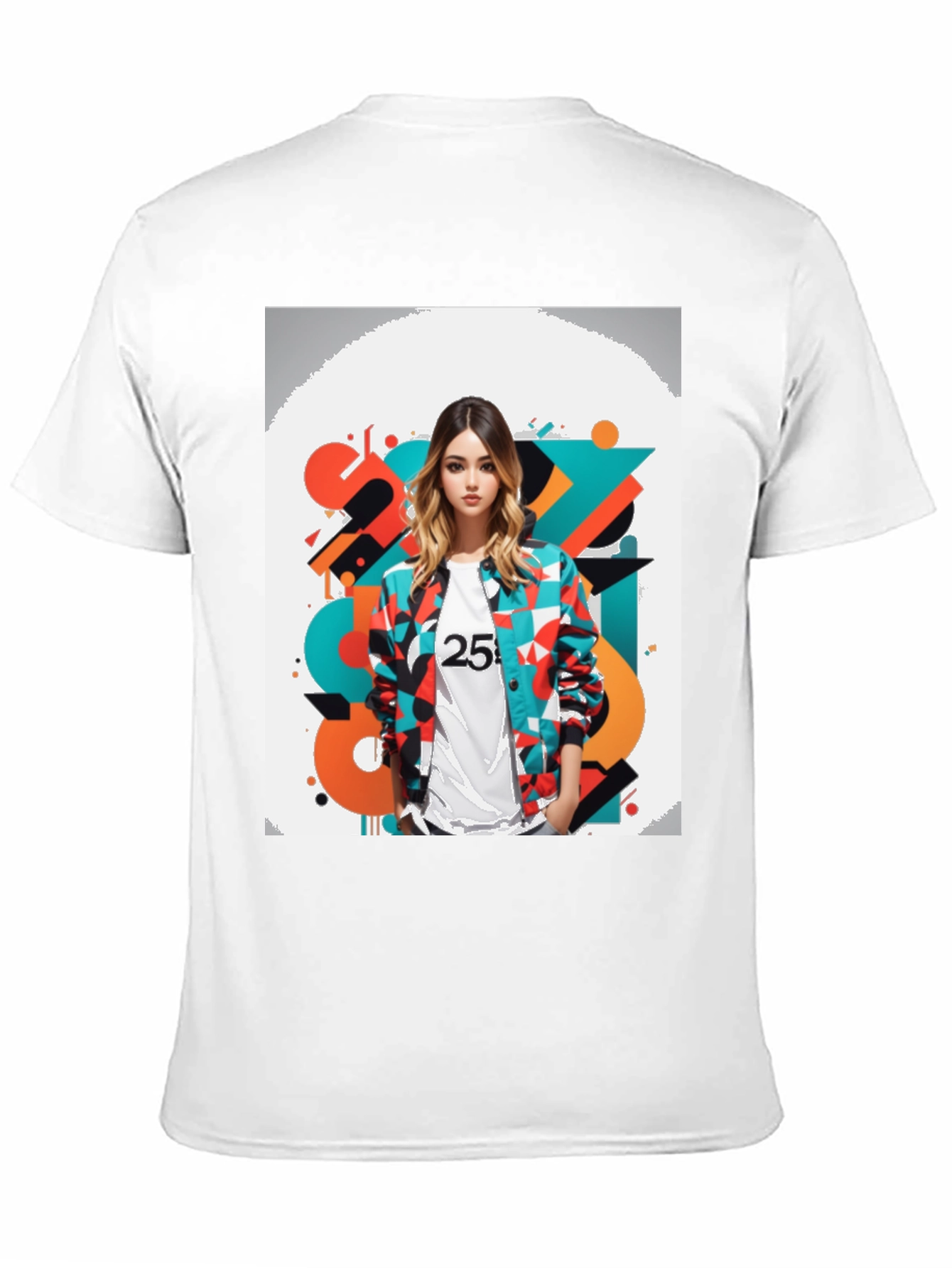 Black Abstract Graphic Print Black Tee view 11