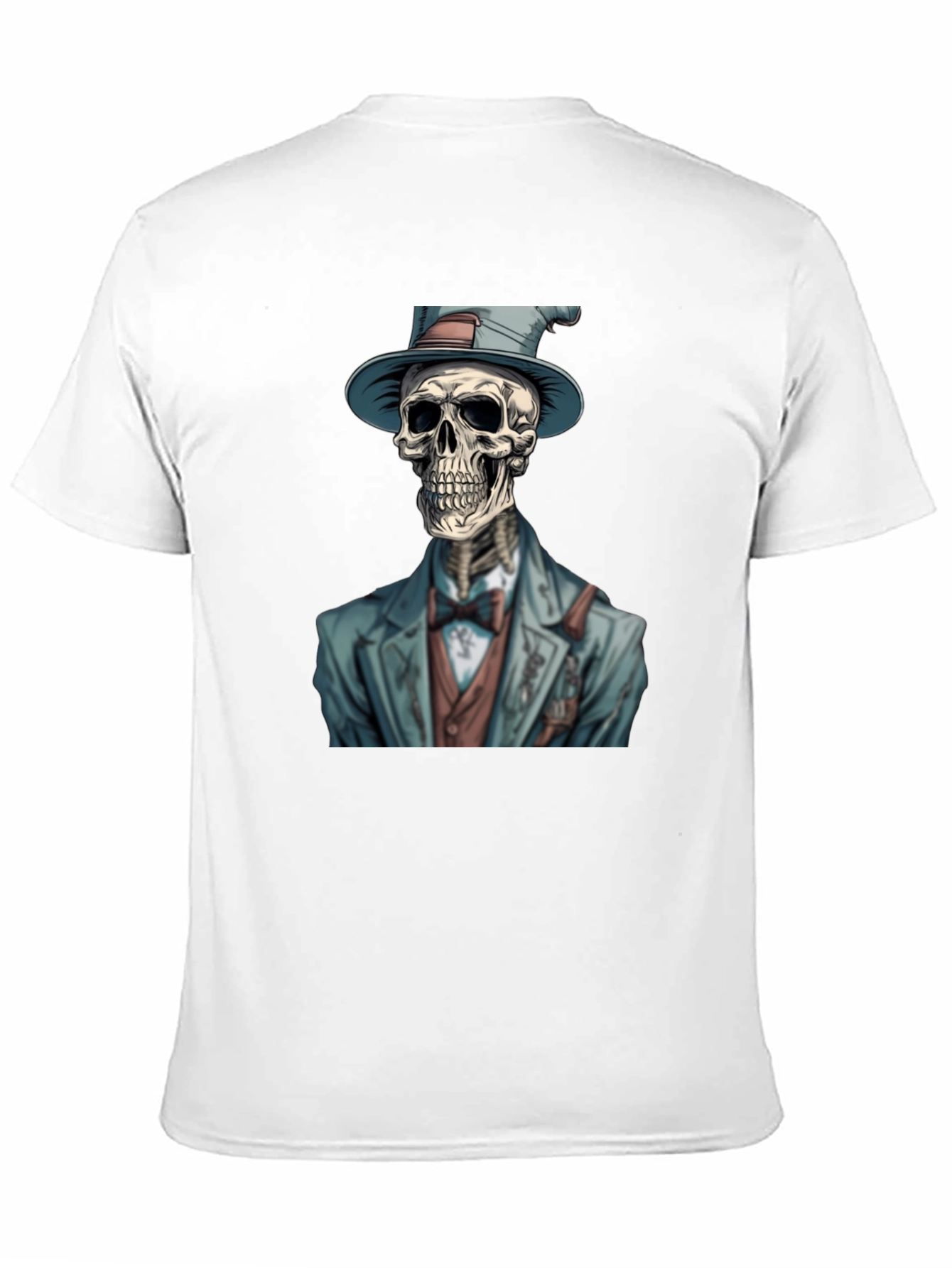 Black Dapper Skeleton T-Shirt - Unique Graphic Tee view 11