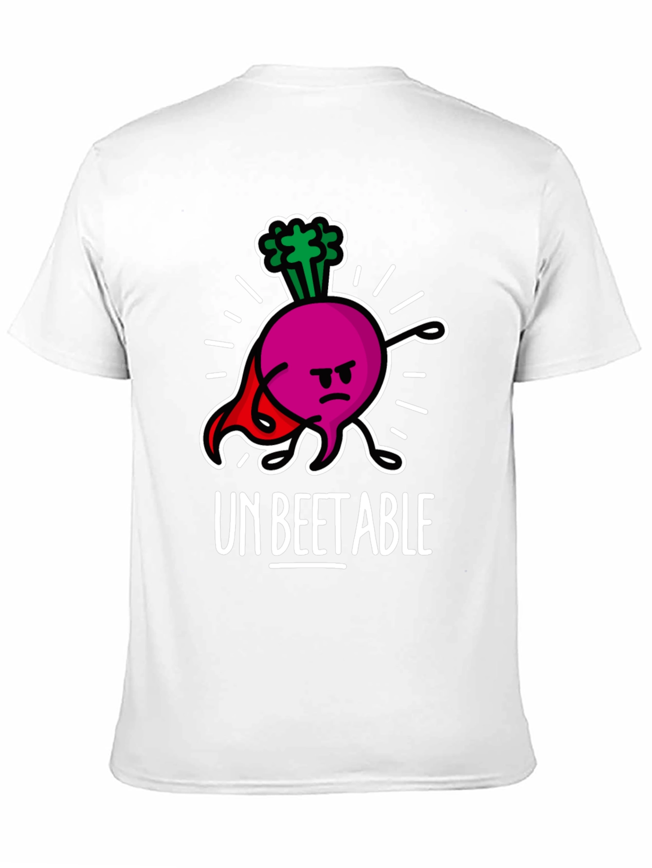 Black Un-Beetable Humor Tee: Super Beet Graphic T-Shirt view 11