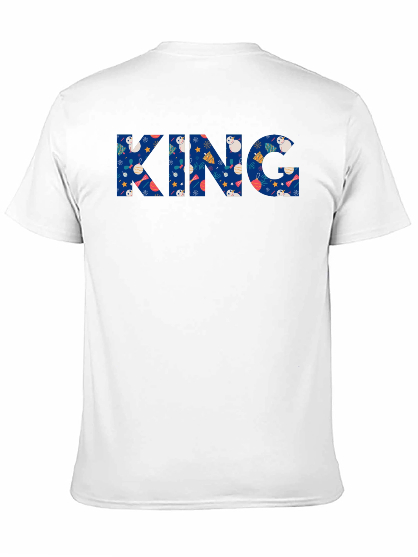 Black Festive King Holiday T-Shirt - Black Crew Neck view 11