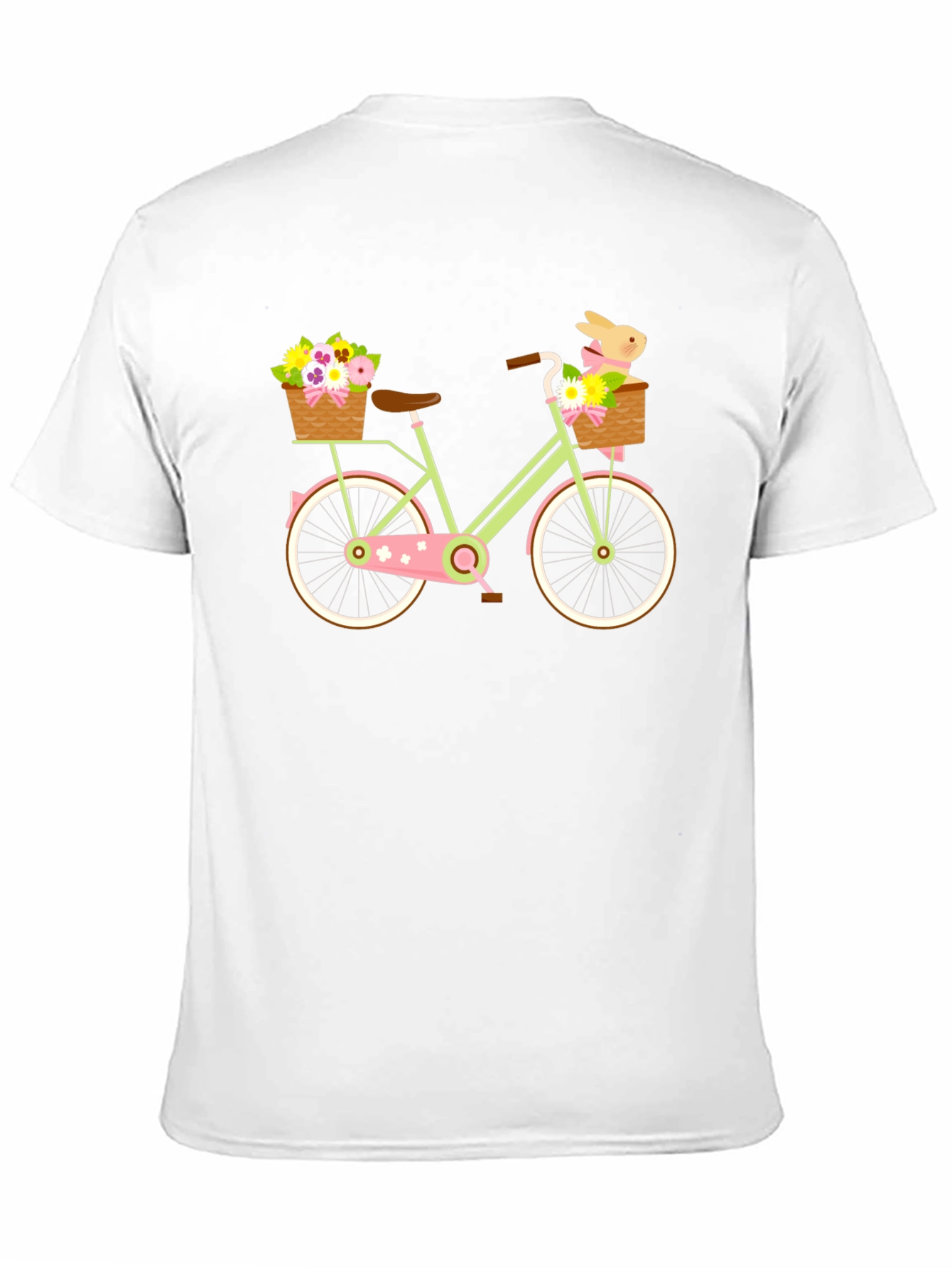 Black Floral Bike T-Shirt - Cute Easter Bunny Design view 11