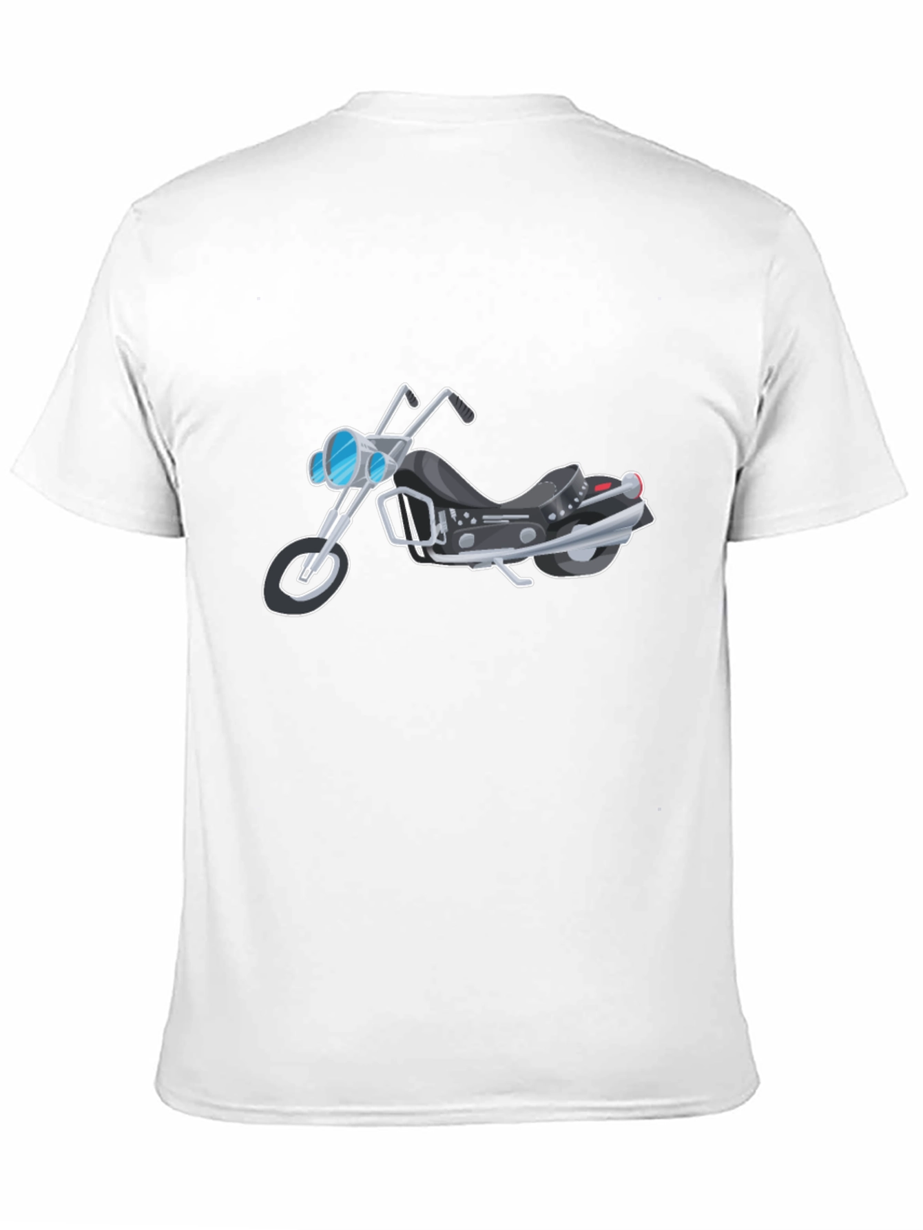 Black Men's Black Motorcycle Graphic T-Shirt view 11