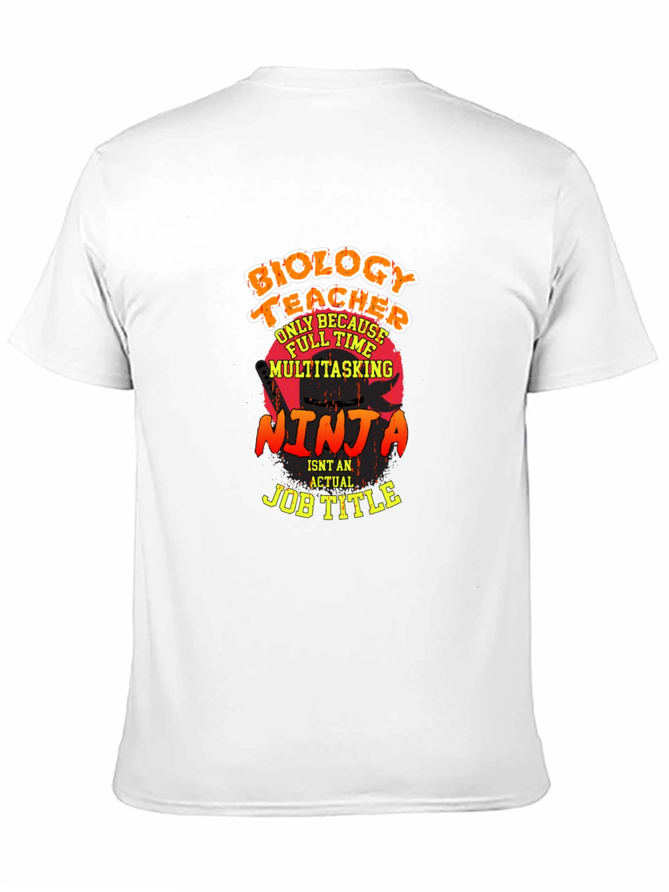 Black Biology Teacher Ninja Graphic Tee view 11