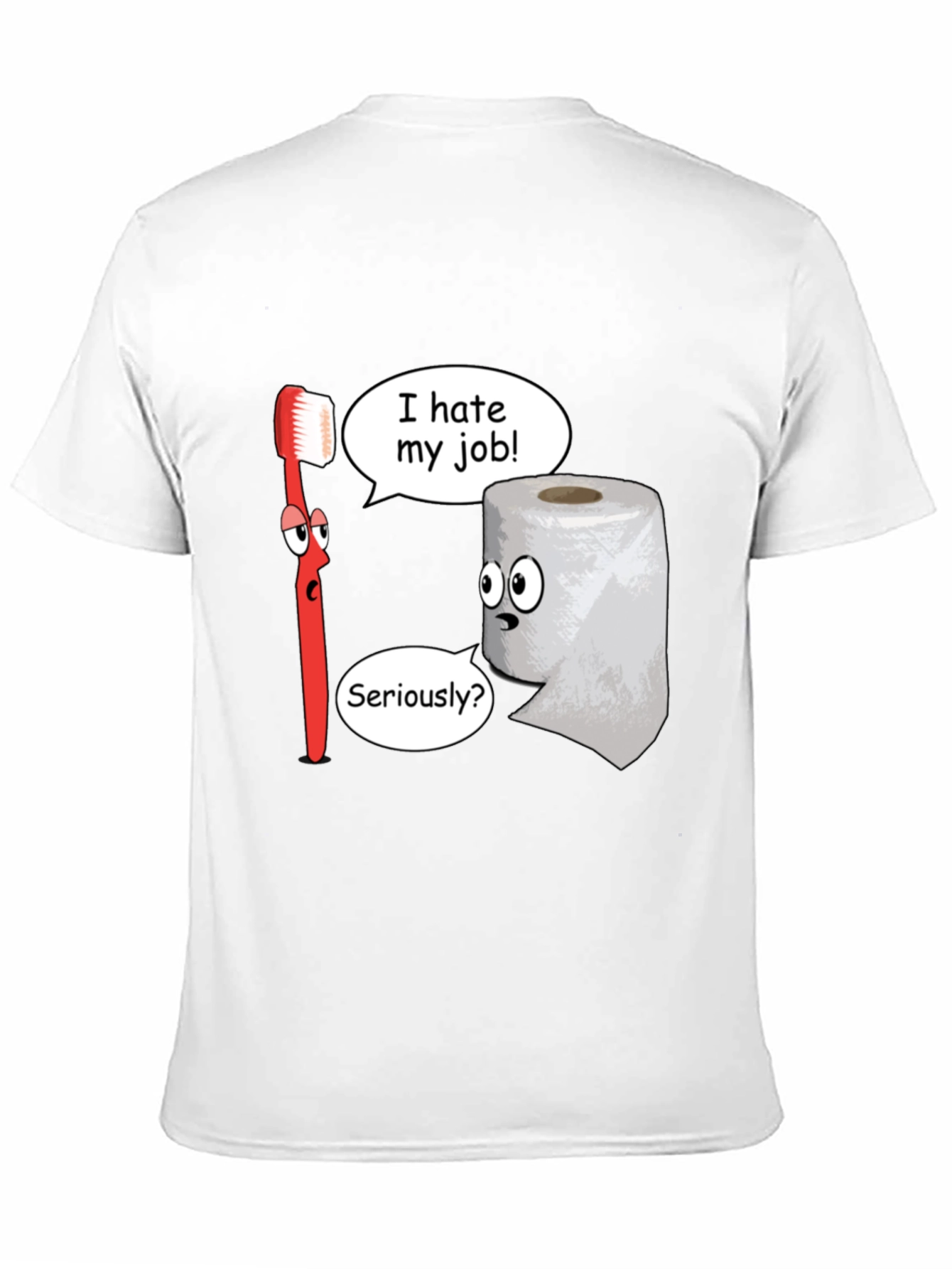 Black Funny Cartoon T-Shirt - I Hate My Job view 11