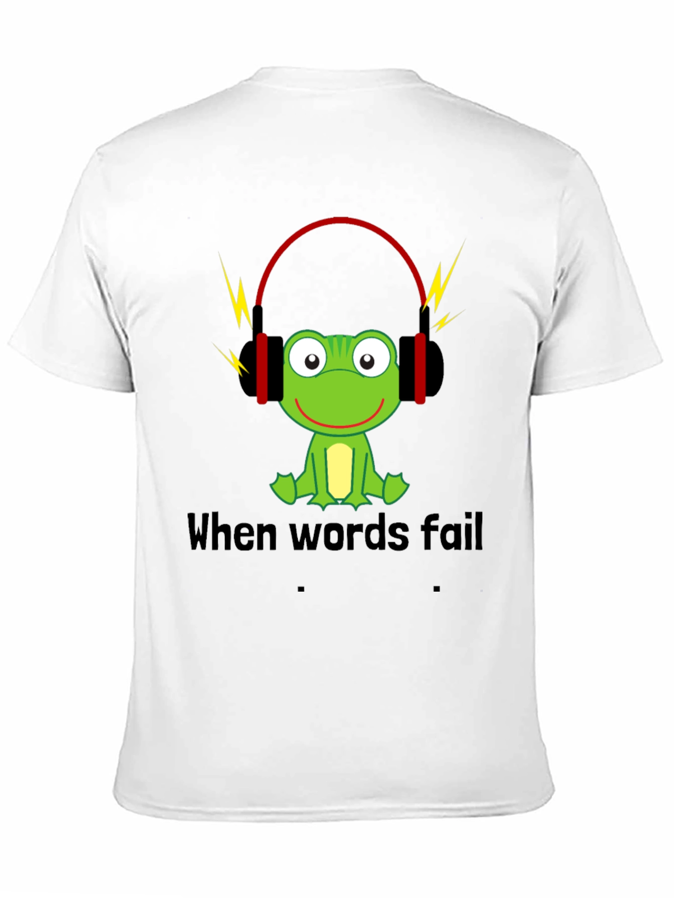 Black Funny Frog Music T-Shirt - When Words Fail, Music Speaks view 11