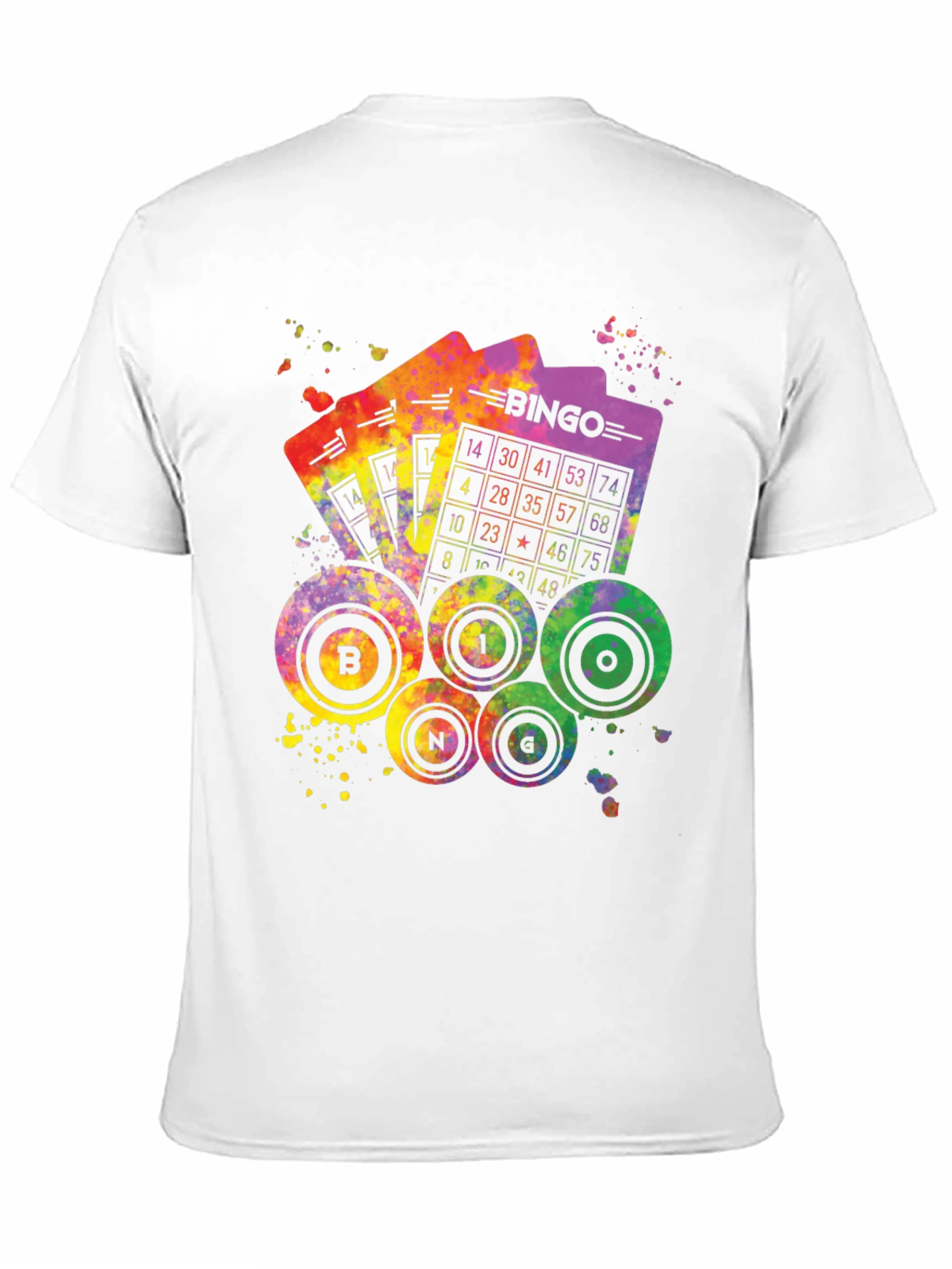 Black Colorful Bingo T-Shirt - Lucky Numbers Tee view 11