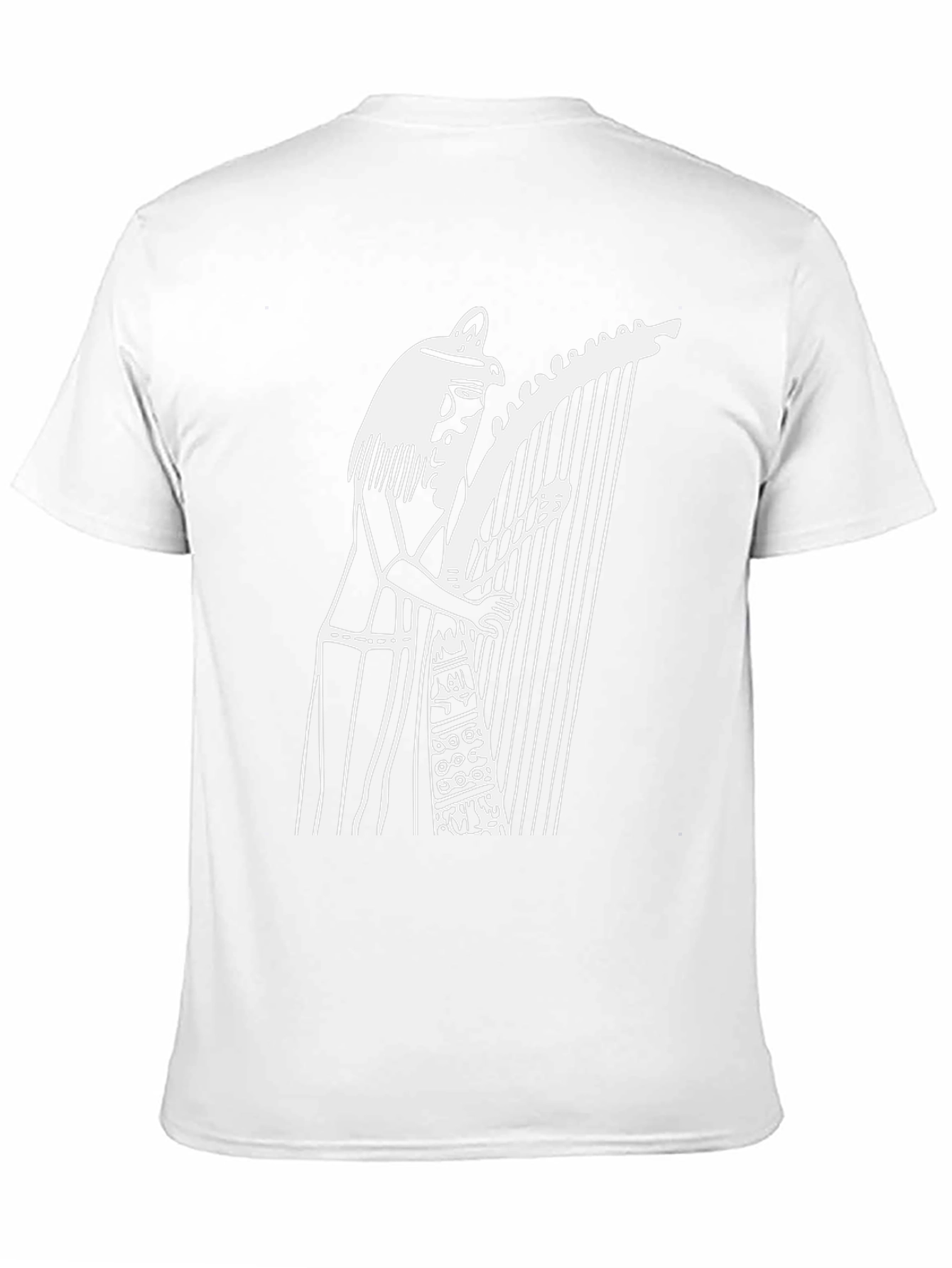 Black Egyptian Harp Player Graphic T-Shirt - Black view 11