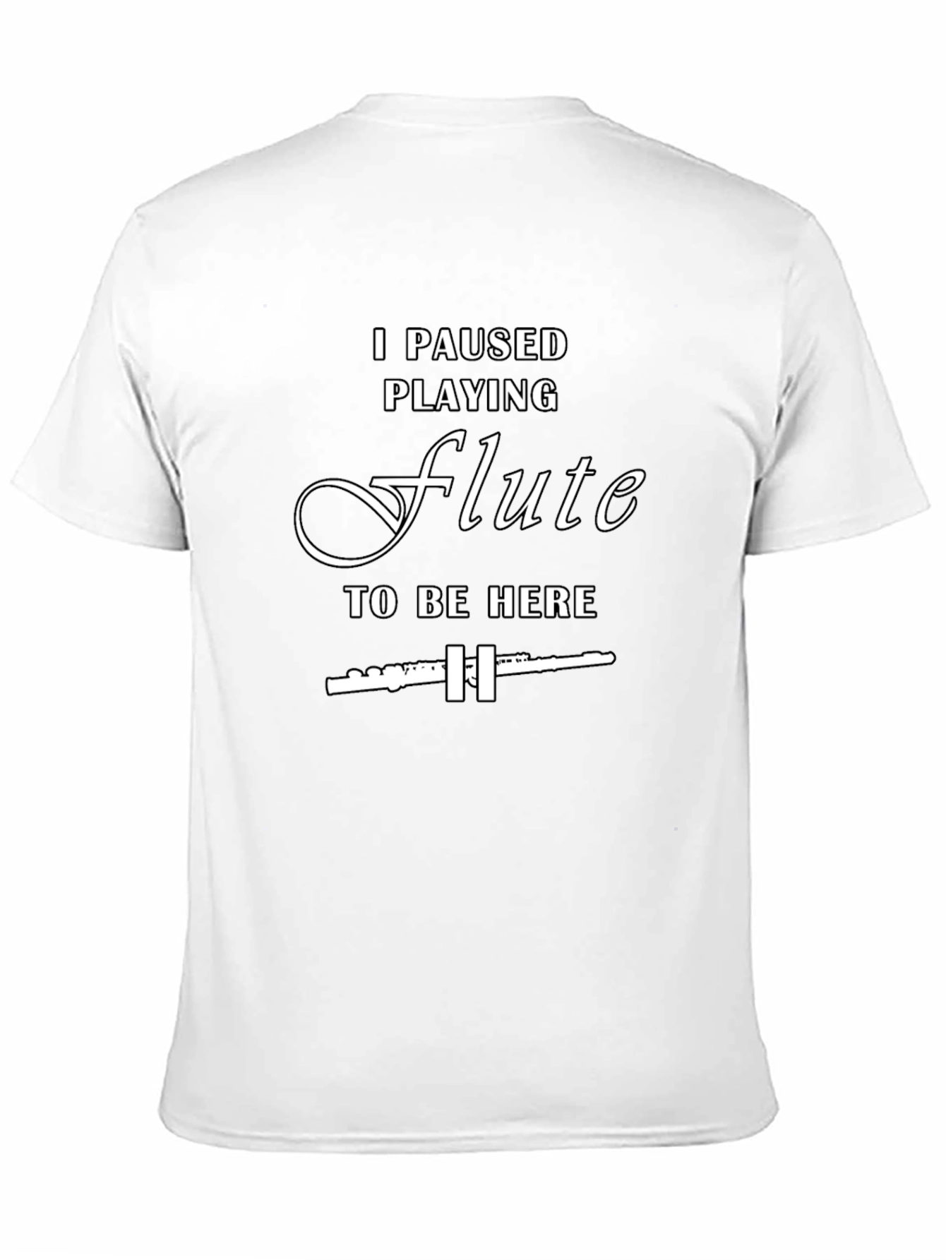 Black Funny Flute Player T-Shirt view 11