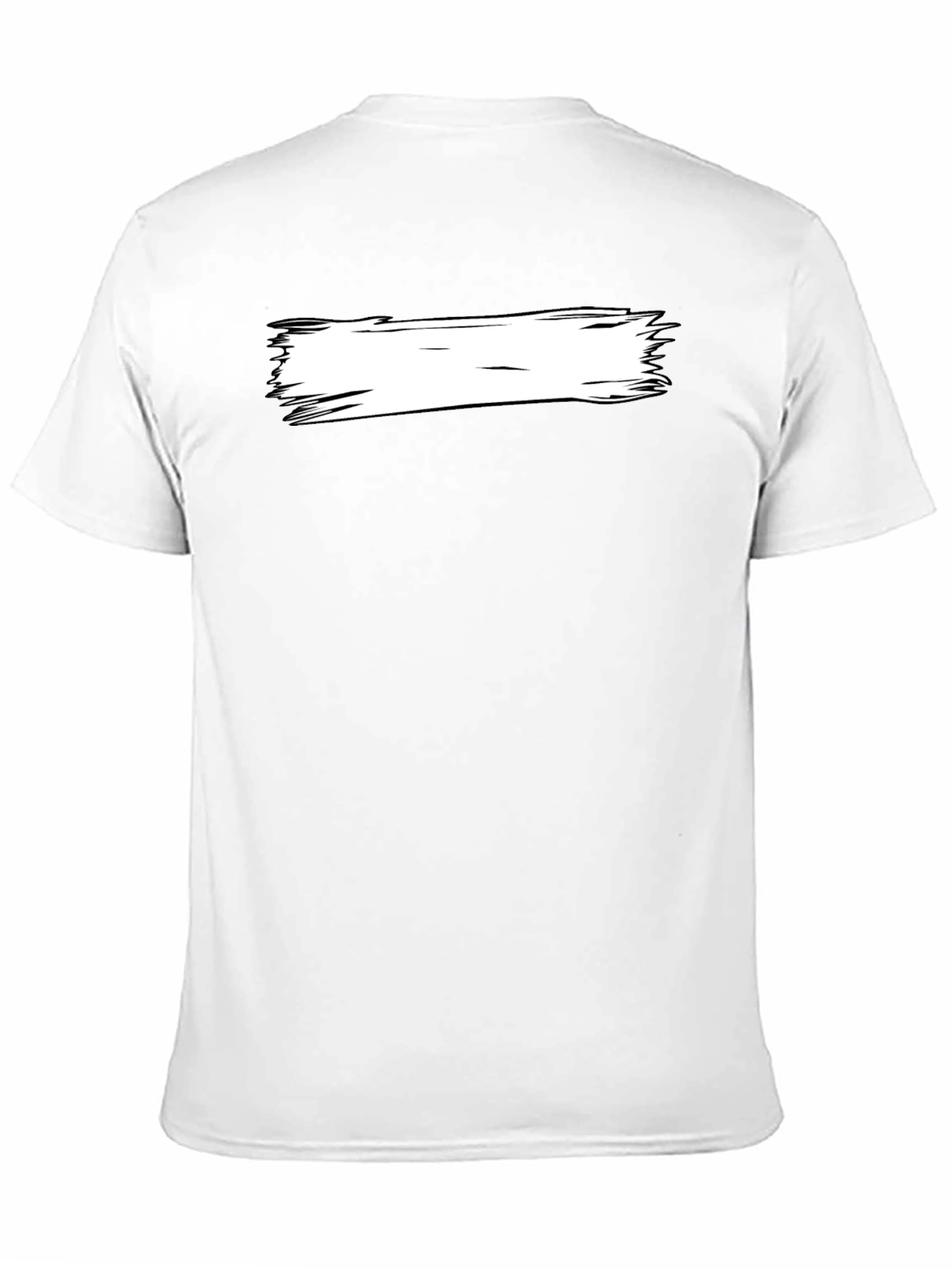 Black Black T-Shirt with White Brushstroke Design view 11