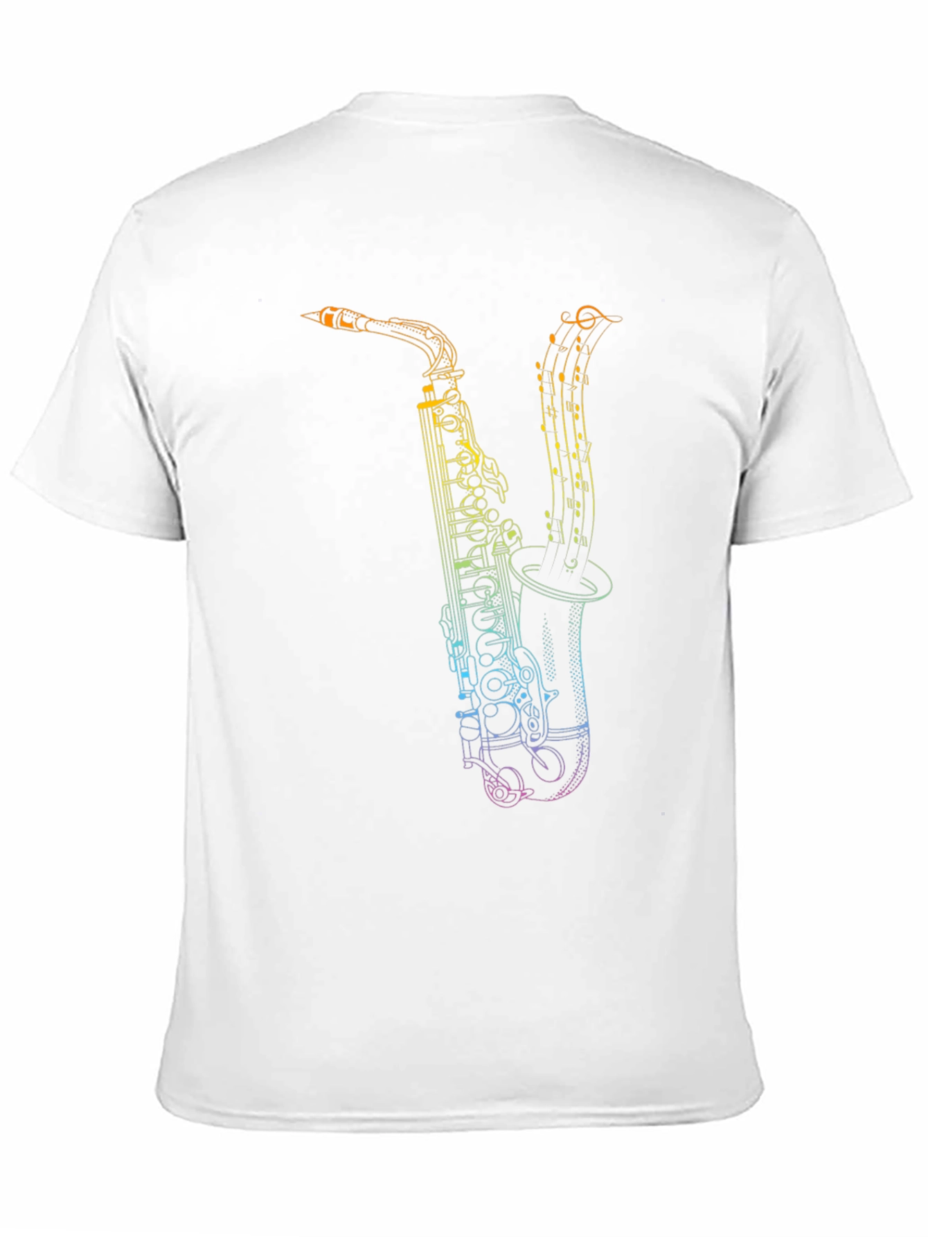 Black Saxophone Music Notes Graphic Tee view 11
