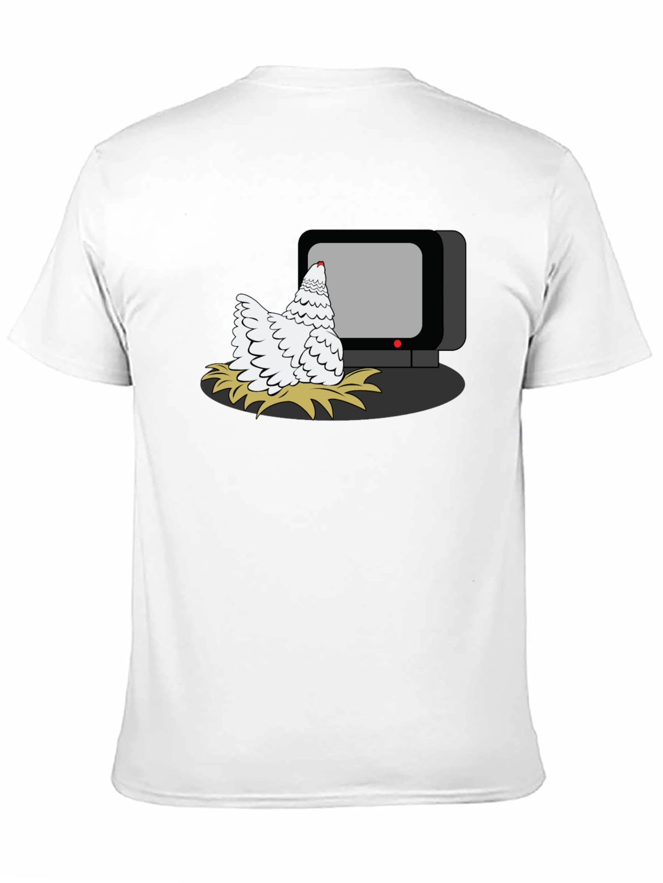 Black Chicken Watching TV Graphic T-Shirt view 11
