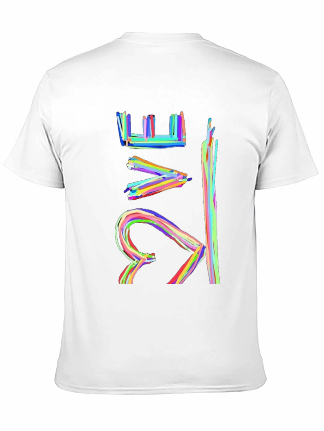 Black Colorful Abstract Design Black T-Shirt view 11