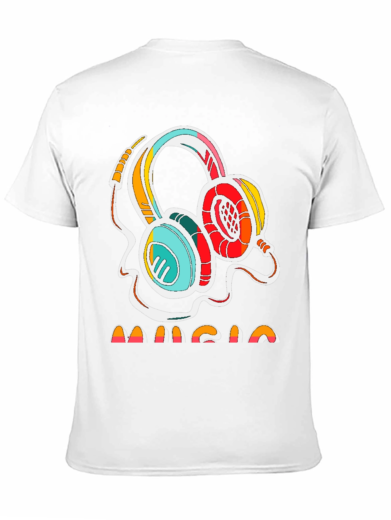 Black Retro Music Headphones Graphic Tee - Stylish Cotton Shirt view 11