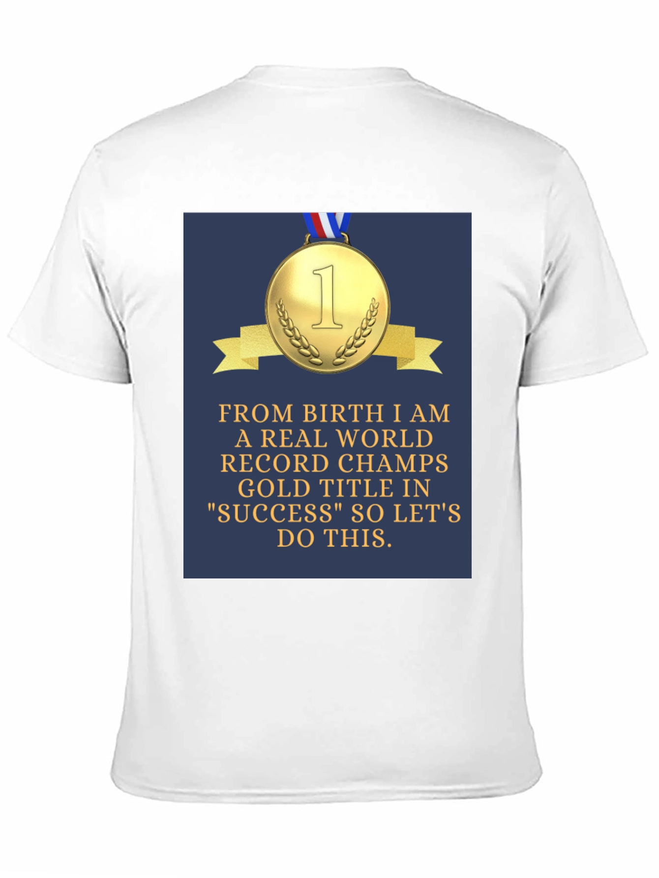 Black Success Champs T-Shirt - Gold Medal Design view 11