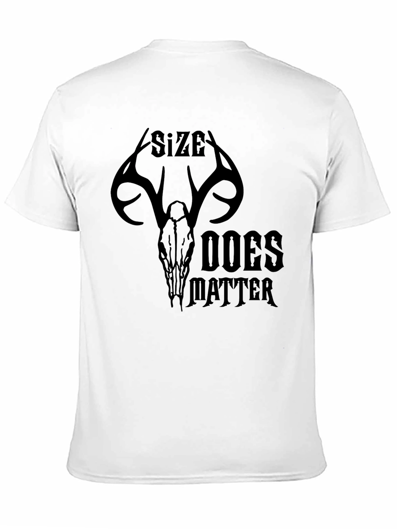 Black Size Does Matter Deer Skull Graphic Tee view 11