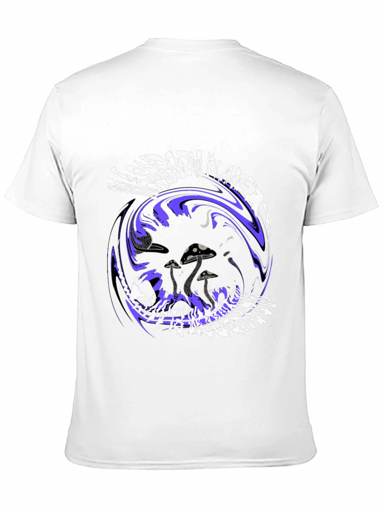 Black Mushroom Planet Graphic Tee - Black Crew Neck T-Shirt view 11