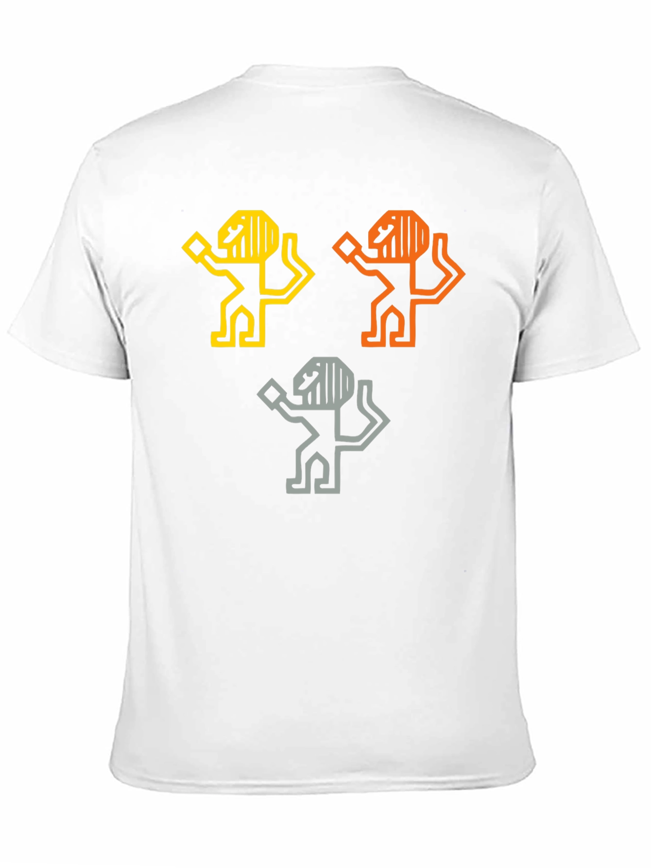 Black Geometric Lion Graphic Tee - Black view 11