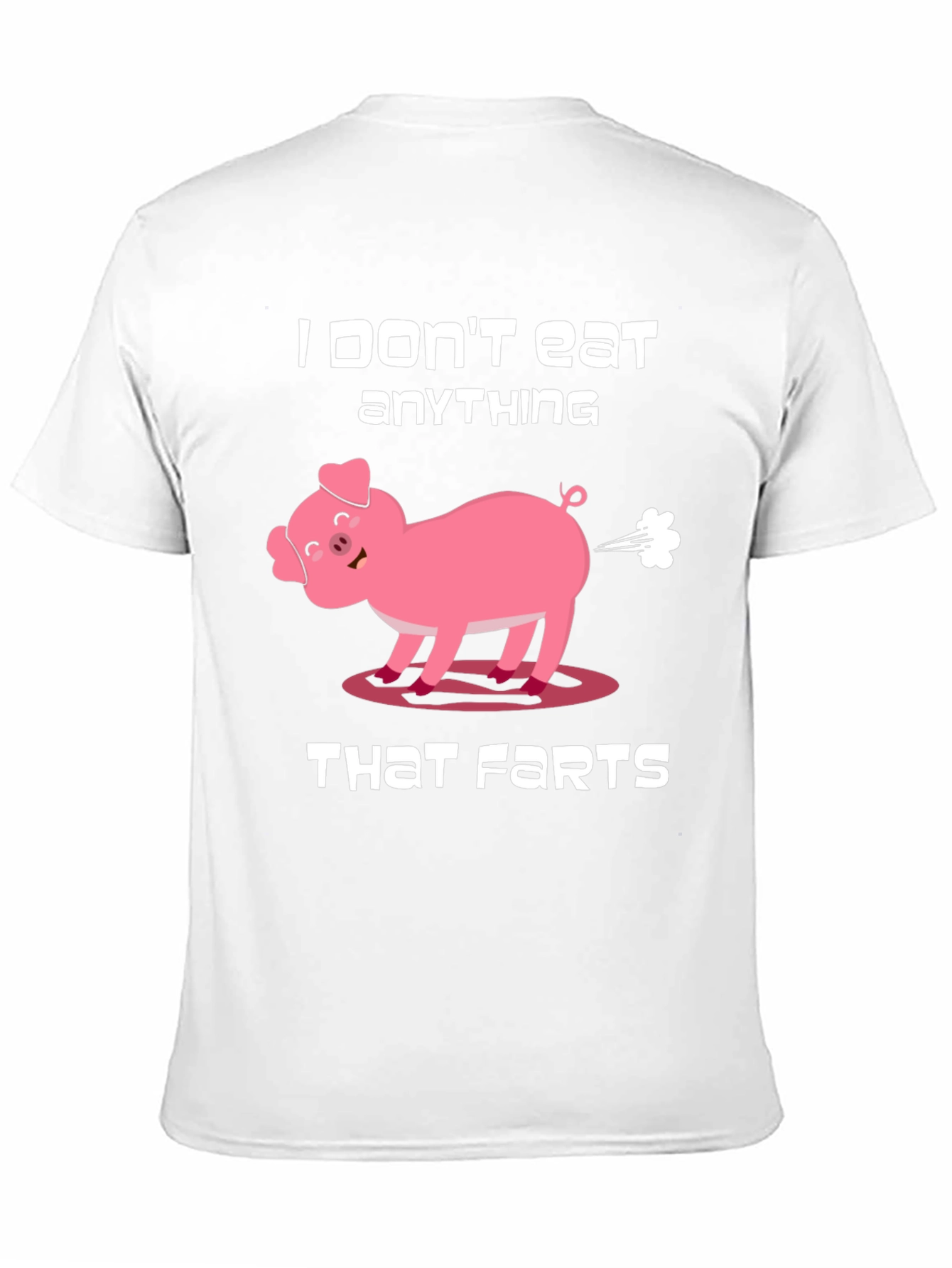 Black Funny Vegan Graphic Tee - I Don't Eat Anything That Farts T-Shirt view 11