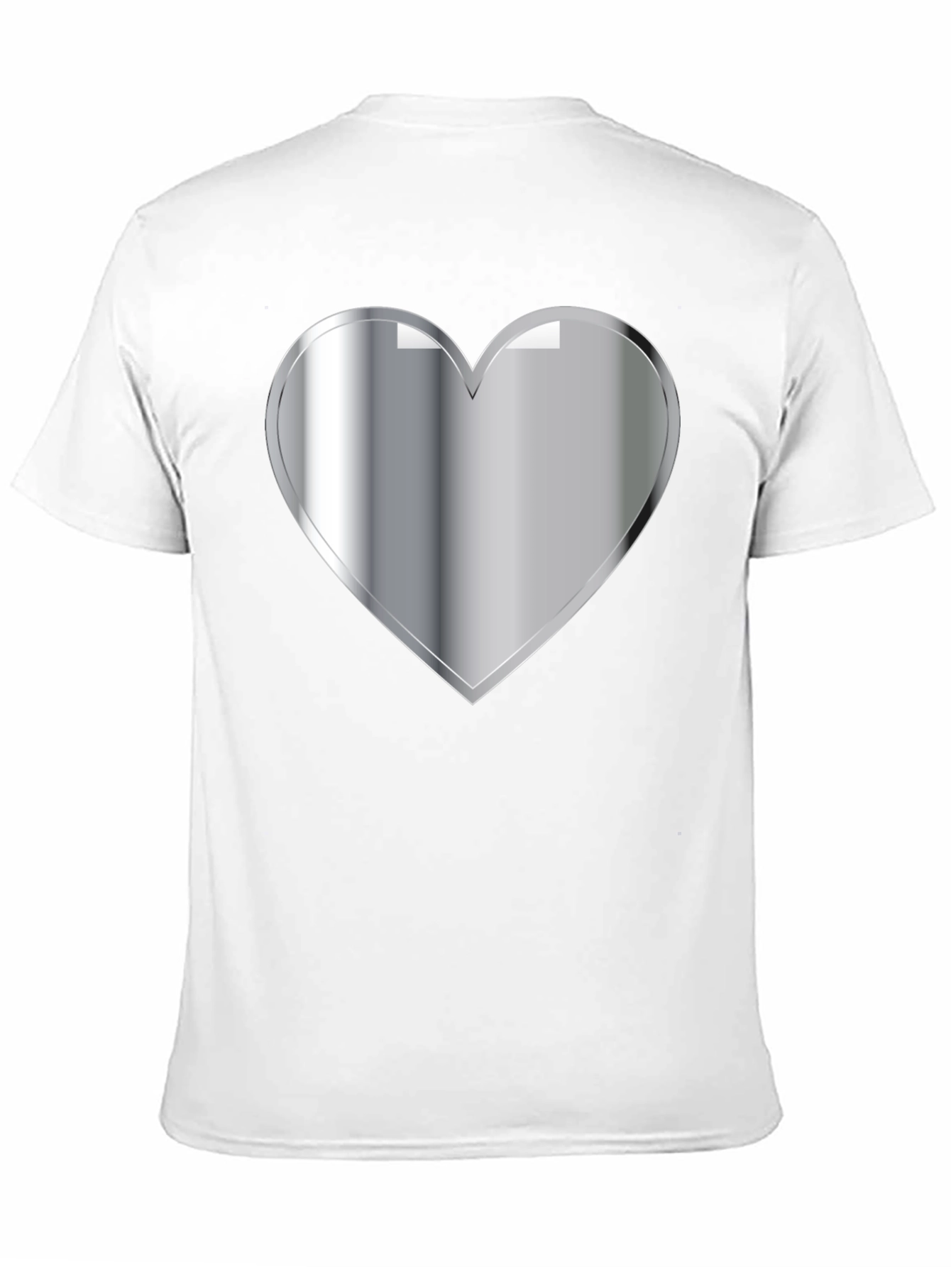 Black Silver Heart Graphic Black T-Shirt view 11