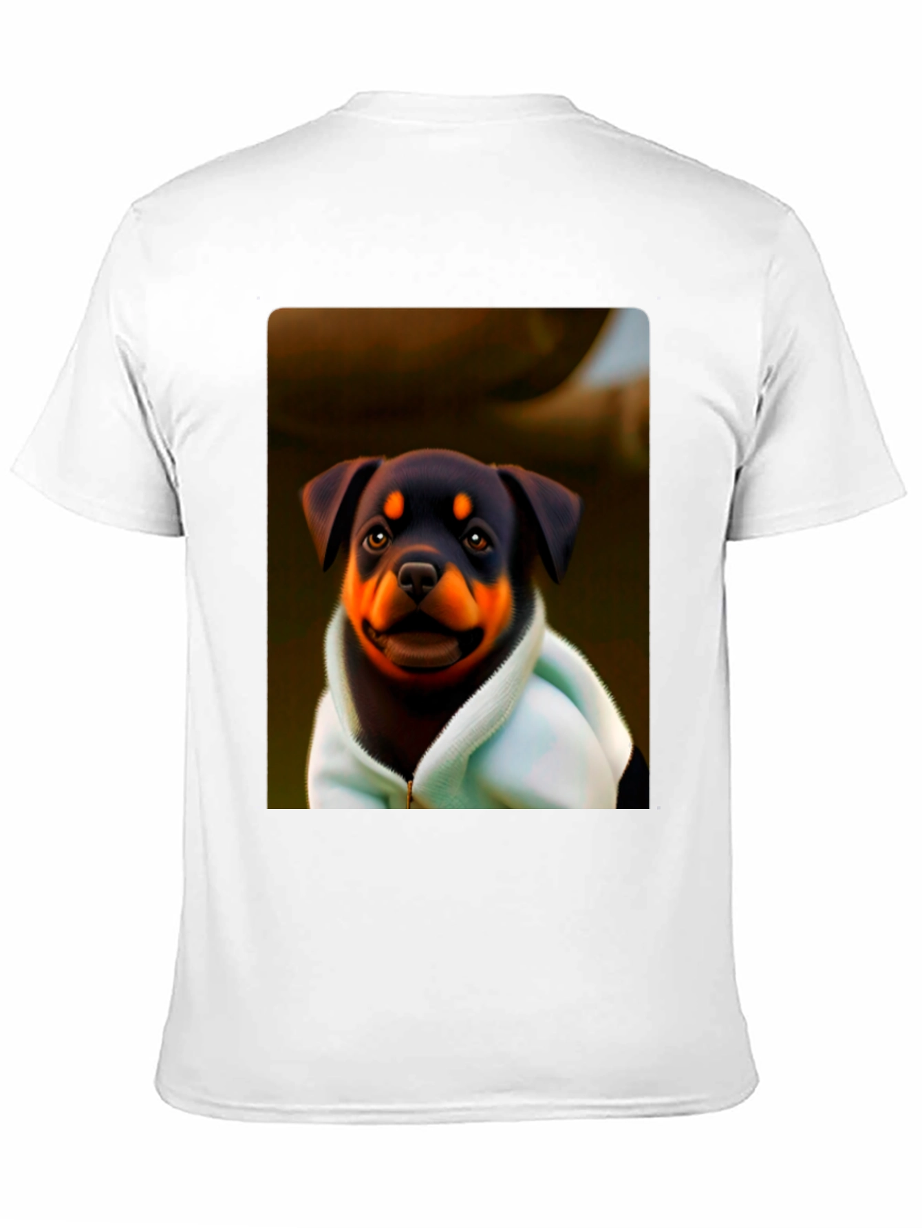 Black Rottweiler Puppy Hoodie T-Shirt - Cute Dog Tee view 11