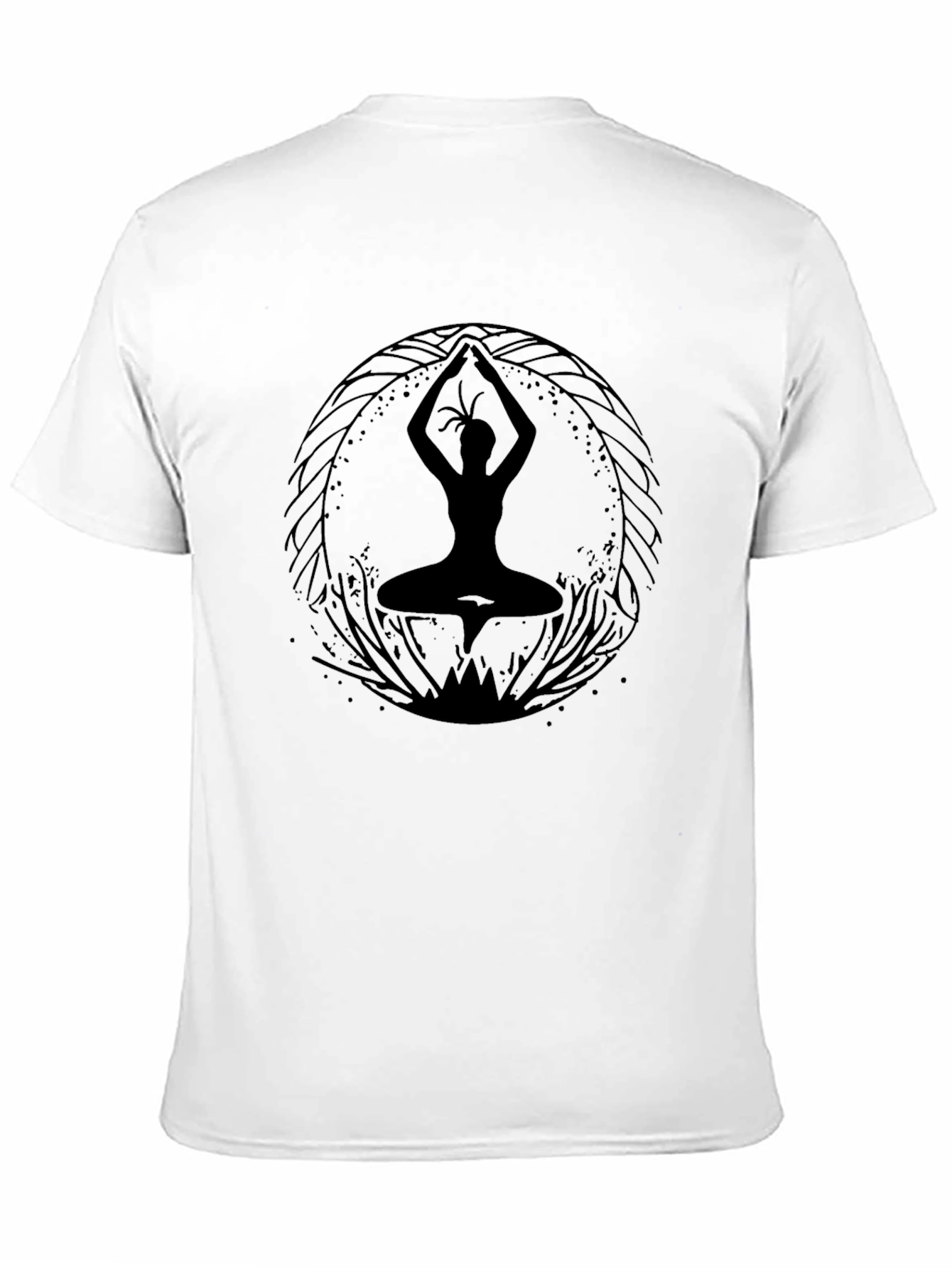 Black Yoga Silhouette Graphic T-Shirt - Black view 11