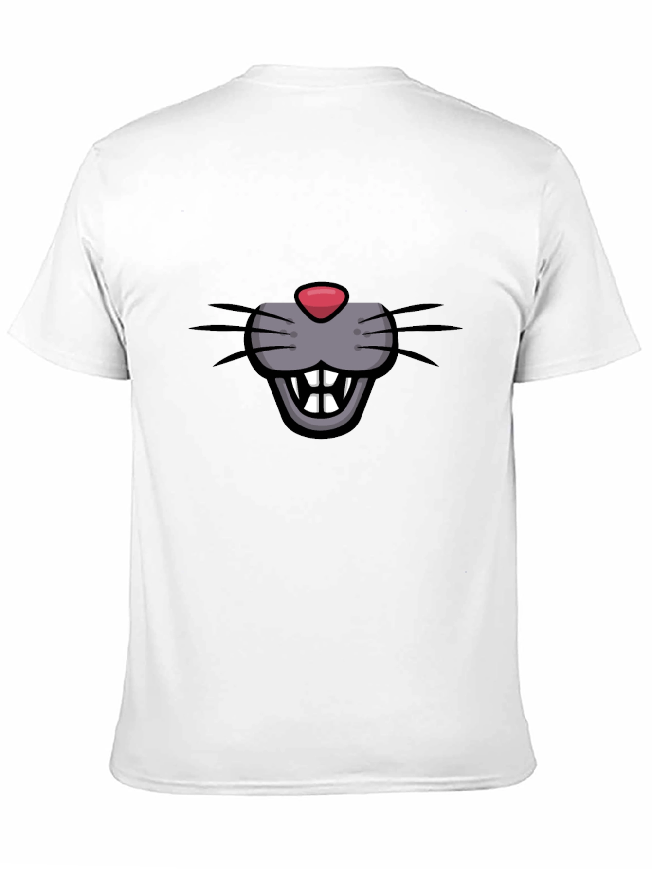 Black Funny Cartoon Mouse Face Graphic Black T-Shirt view 11