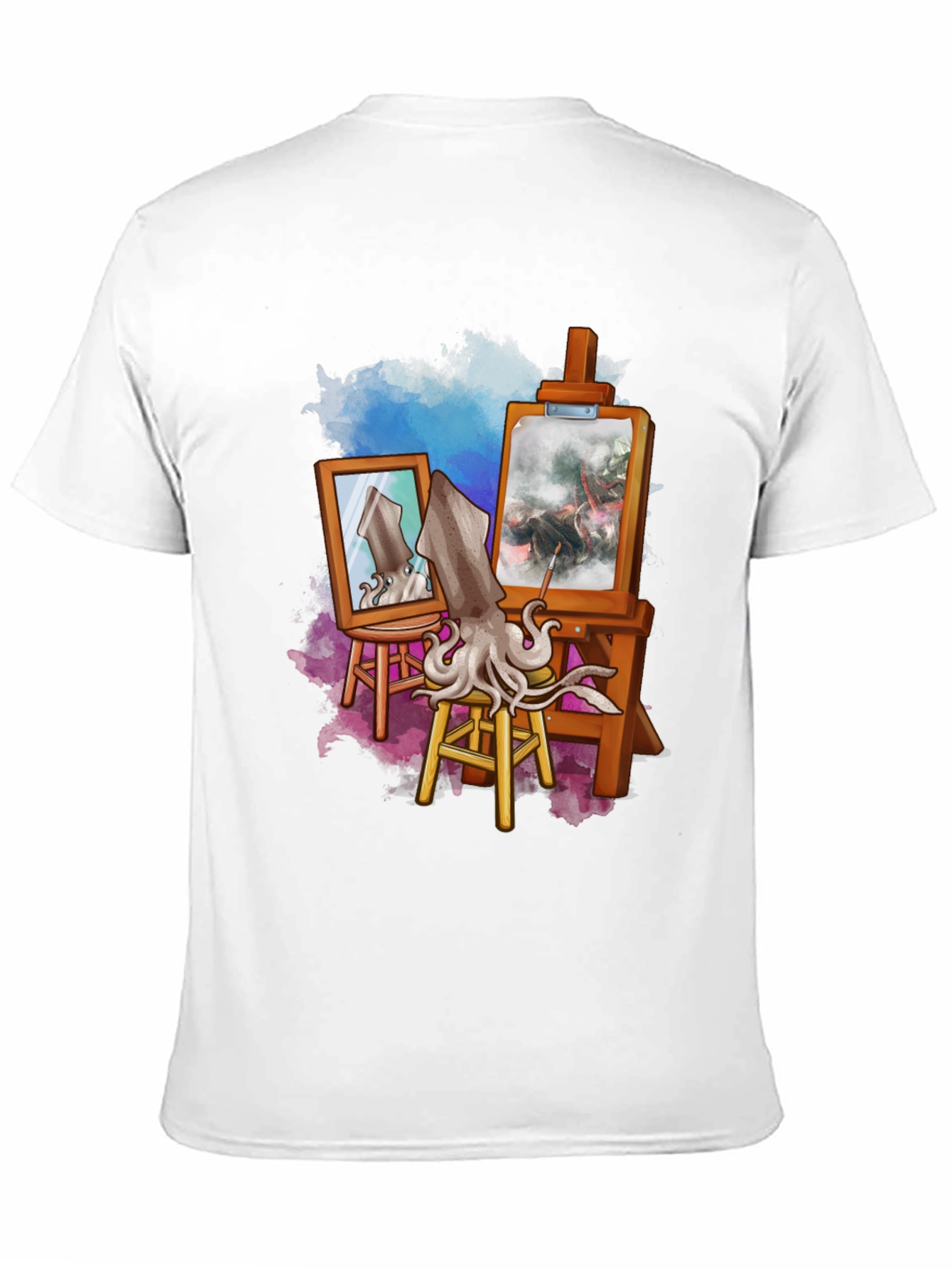 Black Artist Squid T-Shirt - Unique Graphic Tee view 11