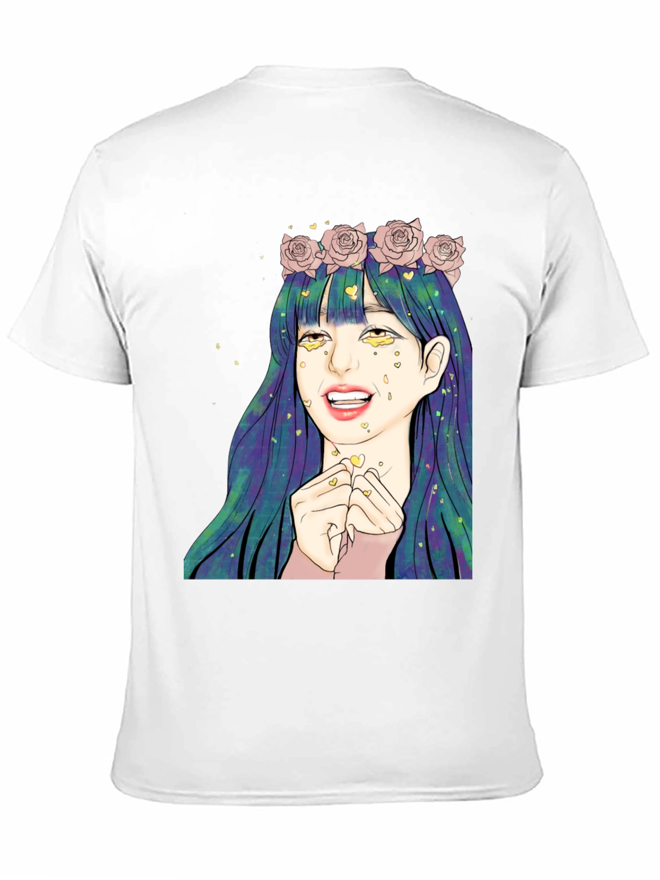 Black Anime Girl Graphic Tee - Black Unisex T-Shirt view 11