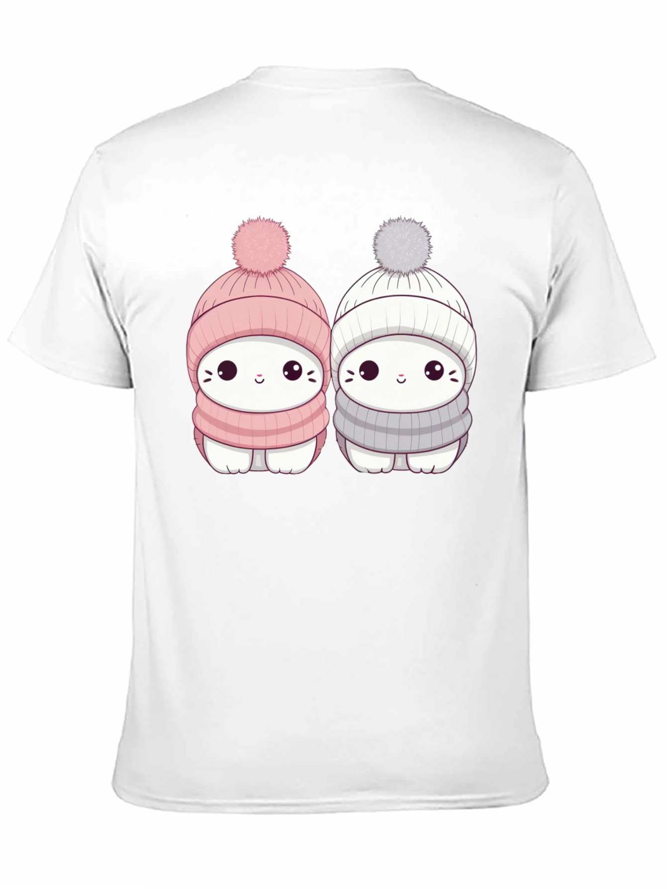 Black Cute Winter Cat T-Shirt view 11