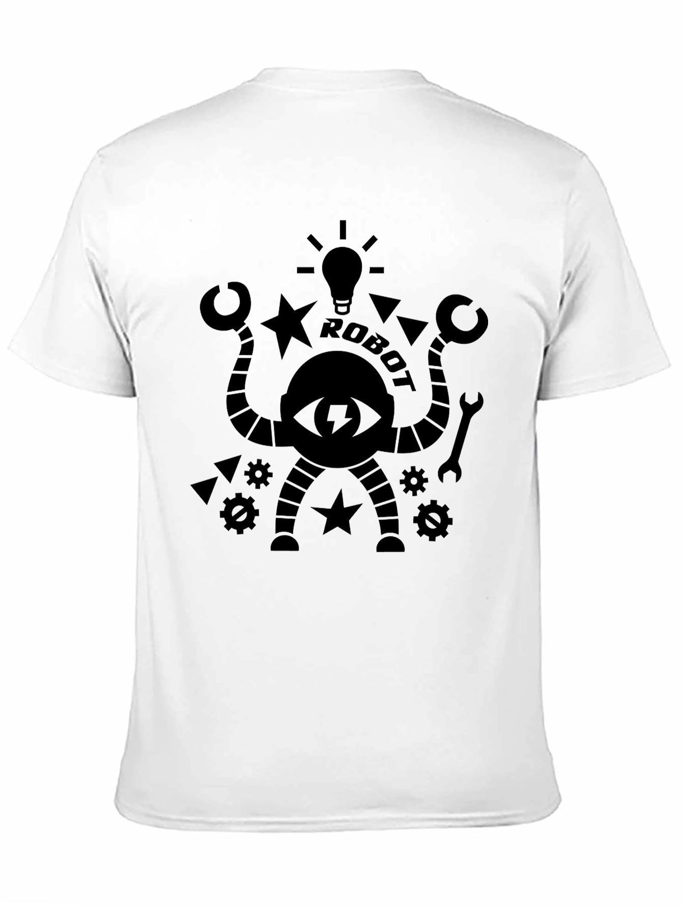 Black Robot Graphic Tee - Cool Black Design view 11
