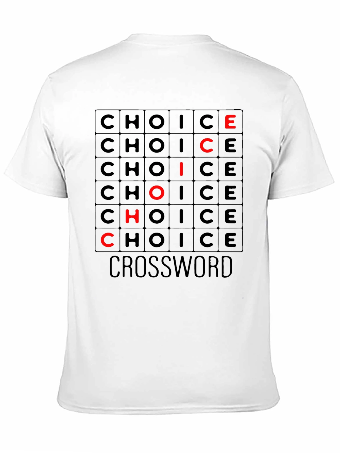 Black Choice Crossword Graphic Tee - Soft Cotton T-Shirt view 11