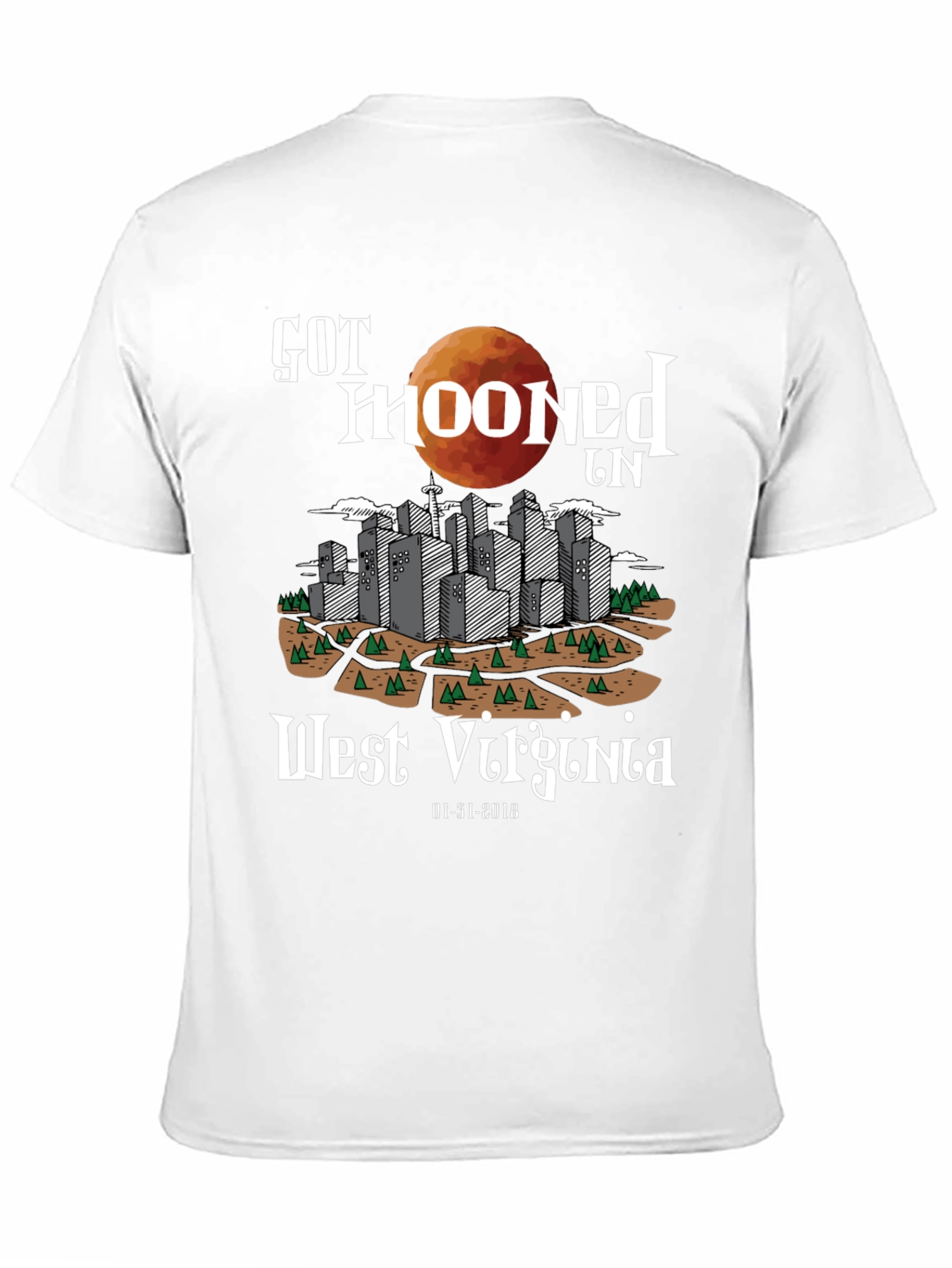 Black Got Mooned in West Virginia Graphic T-Shirt view 11